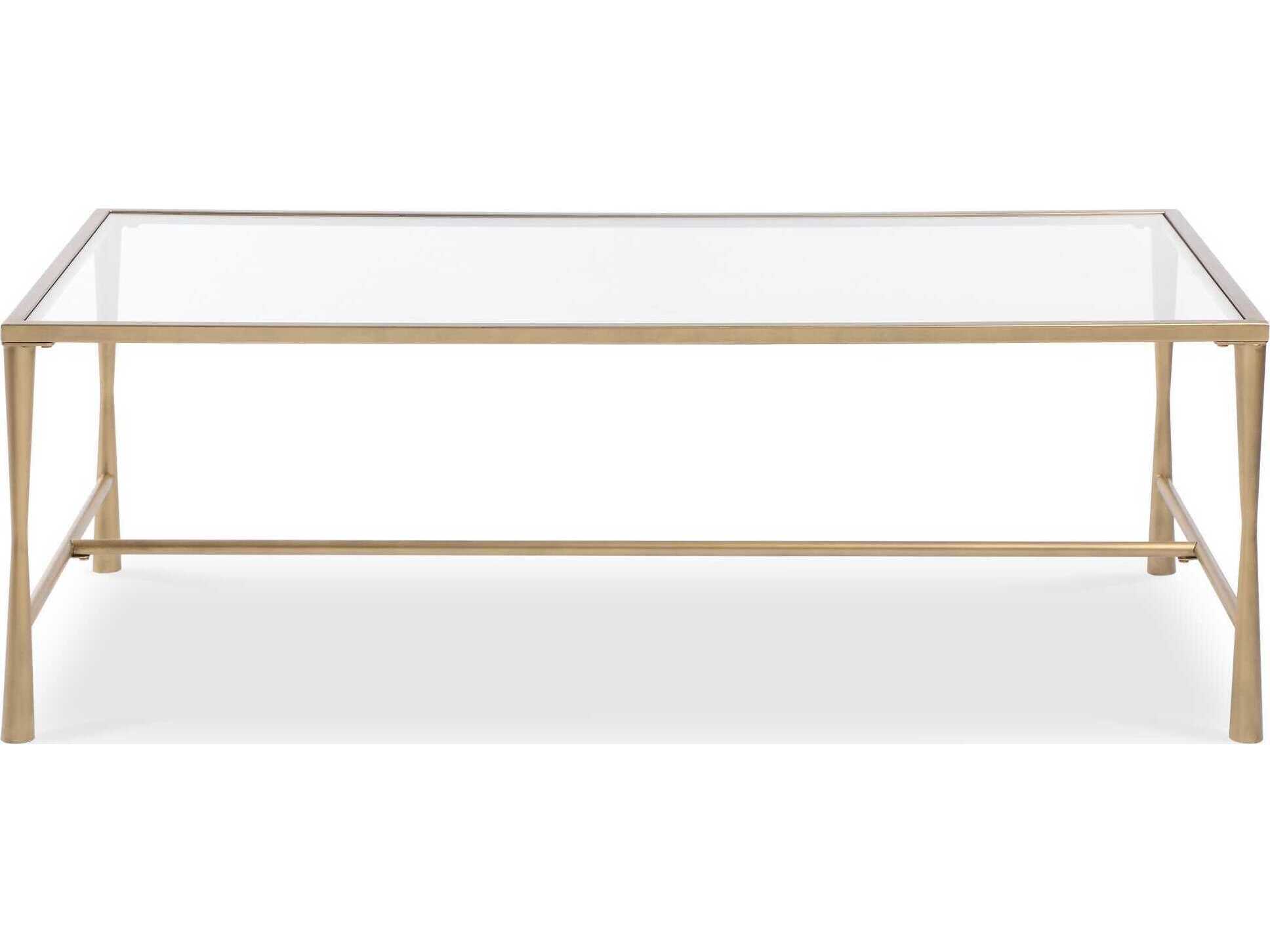 Luxecor Illumination Rectangular Glass Antique Gold Coffee Table