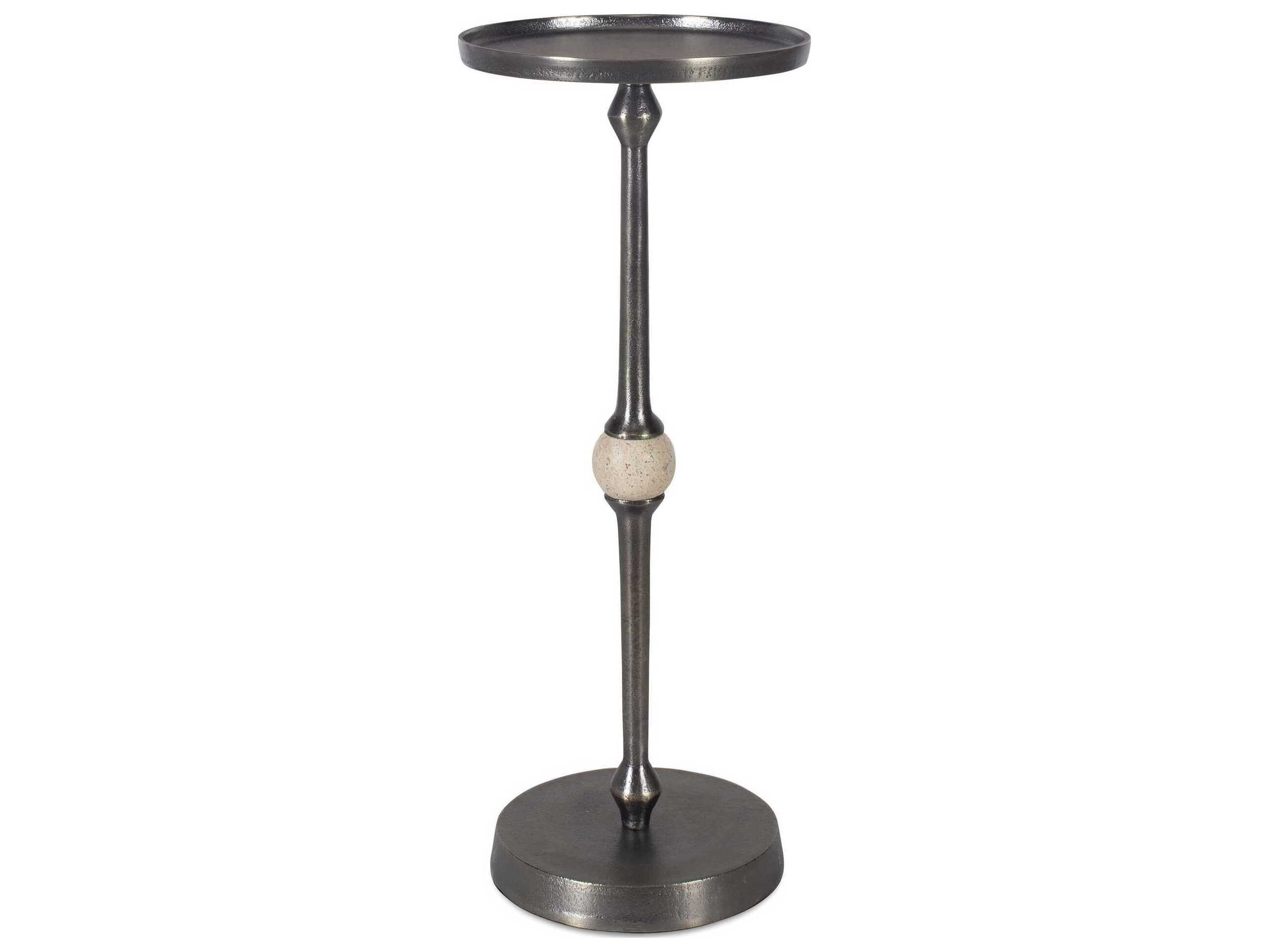 Luxecor Illumination Round Metal Dark Bronze End Table