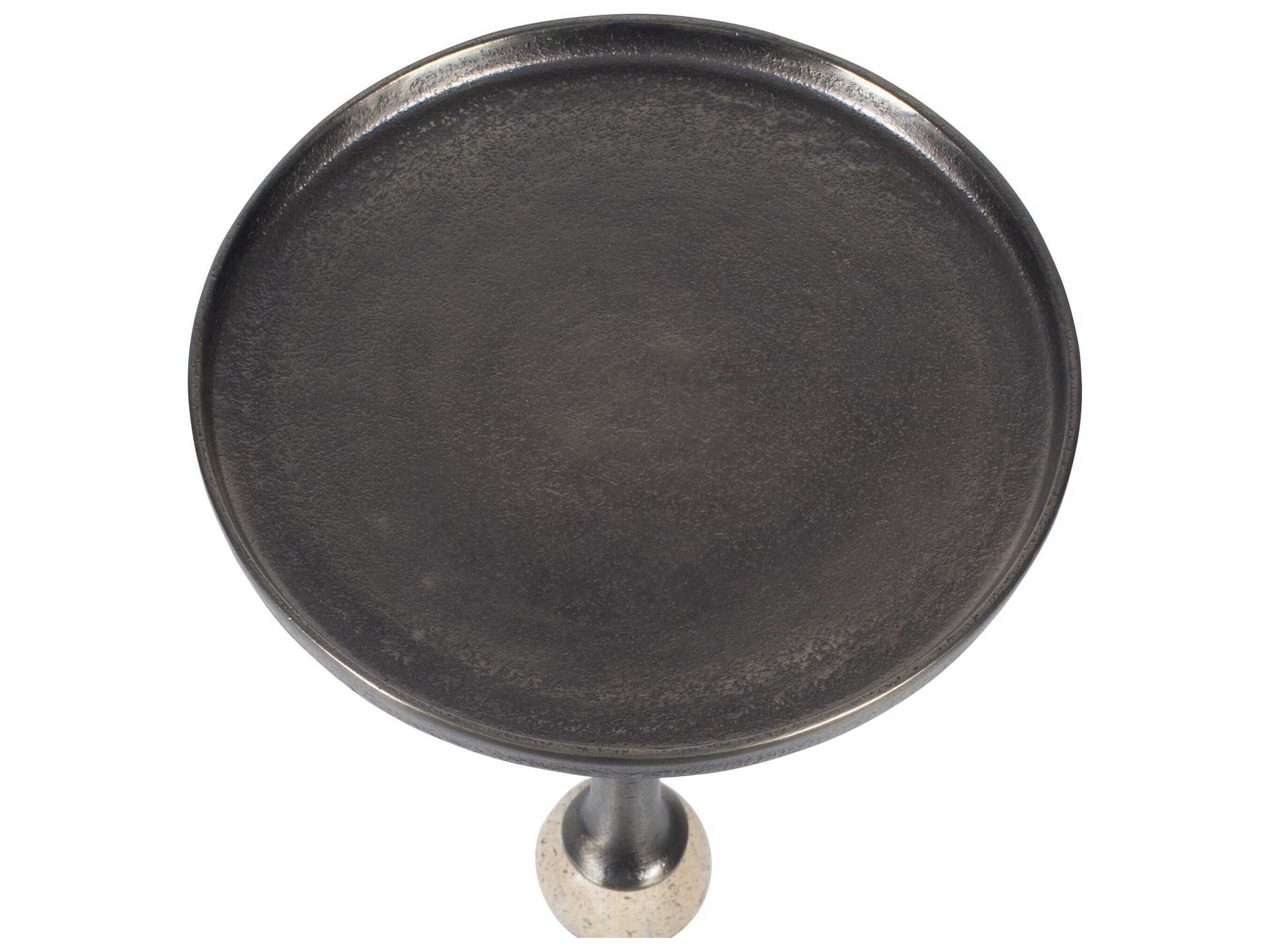 Luxecor Illumination Round Metal Dark Bronze End Table