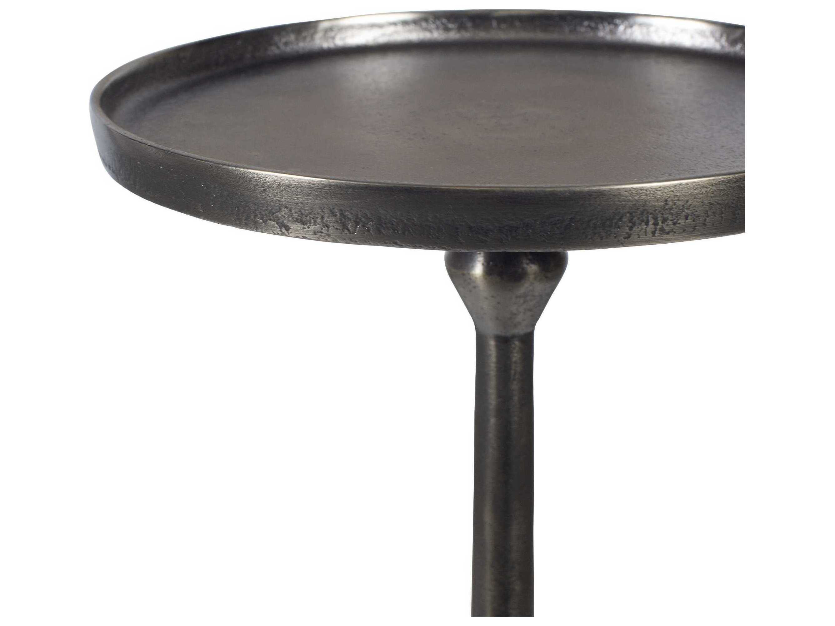 Luxecor Illumination Round Metal Dark Bronze End Table