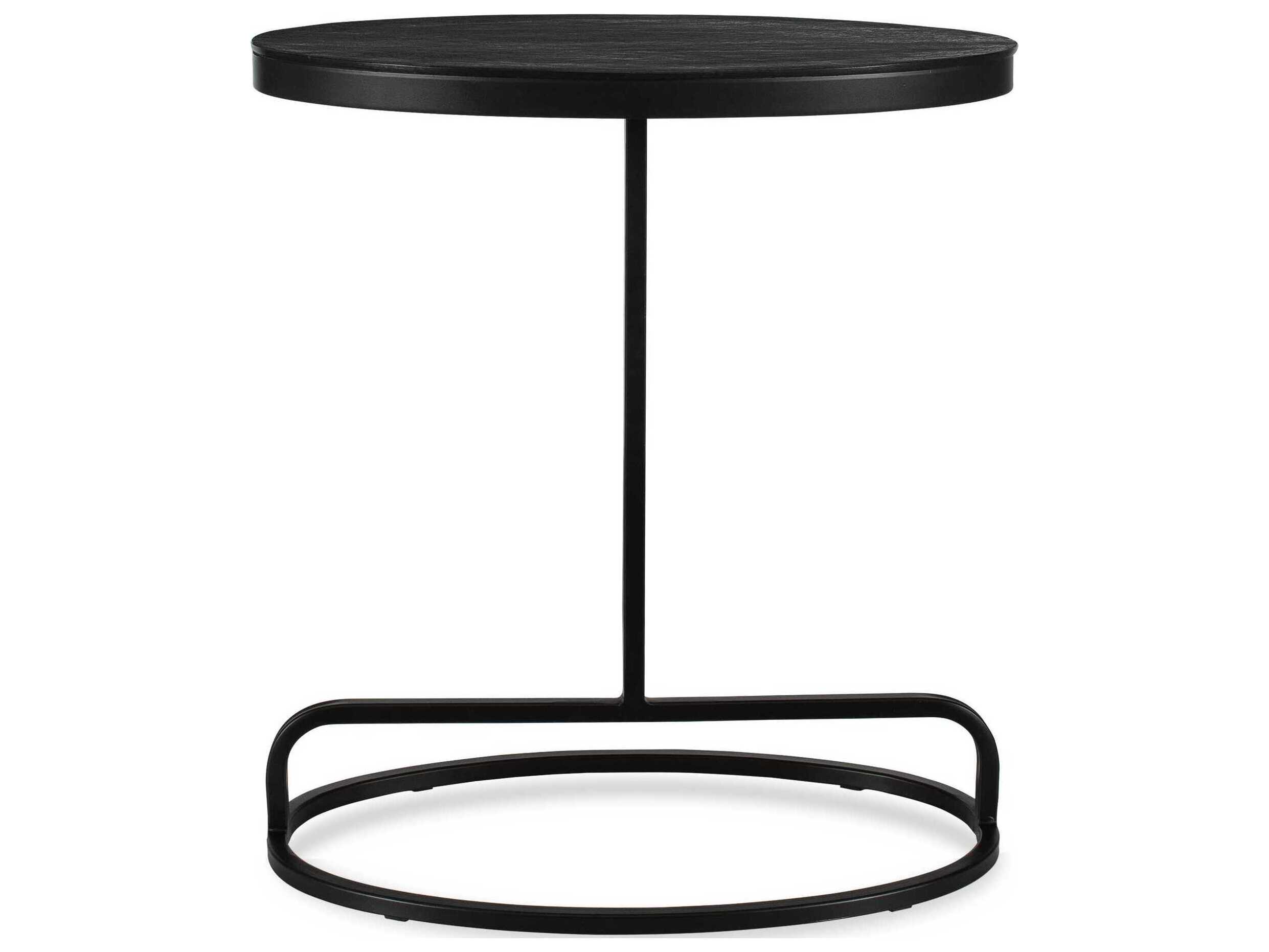 Luxecor Illumination Oval Metal Aged Black End Table