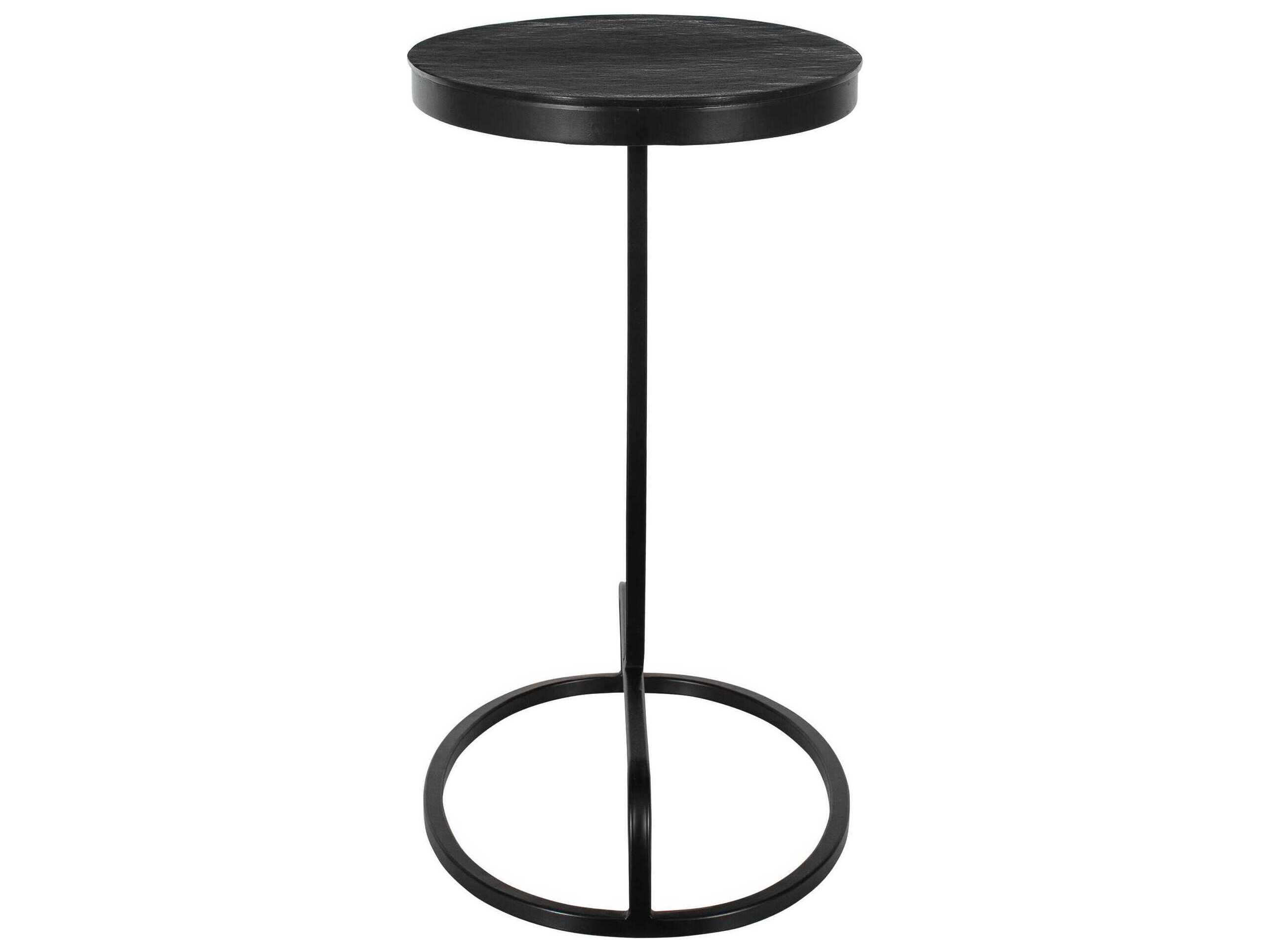 Luxecor Illumination Oval Metal Aged Black End Table