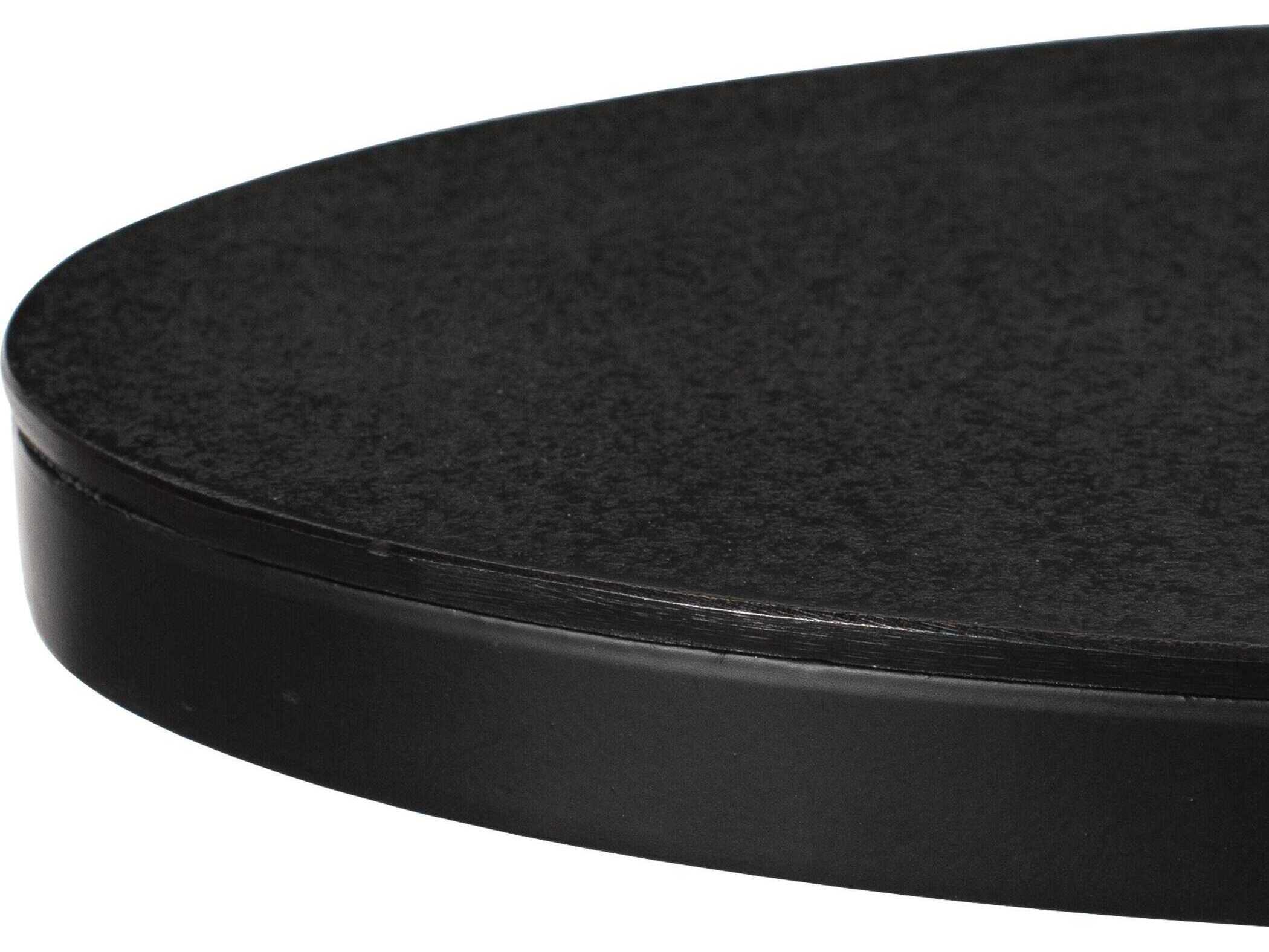 Luxecor Illumination Oval Metal Aged Black End Table
