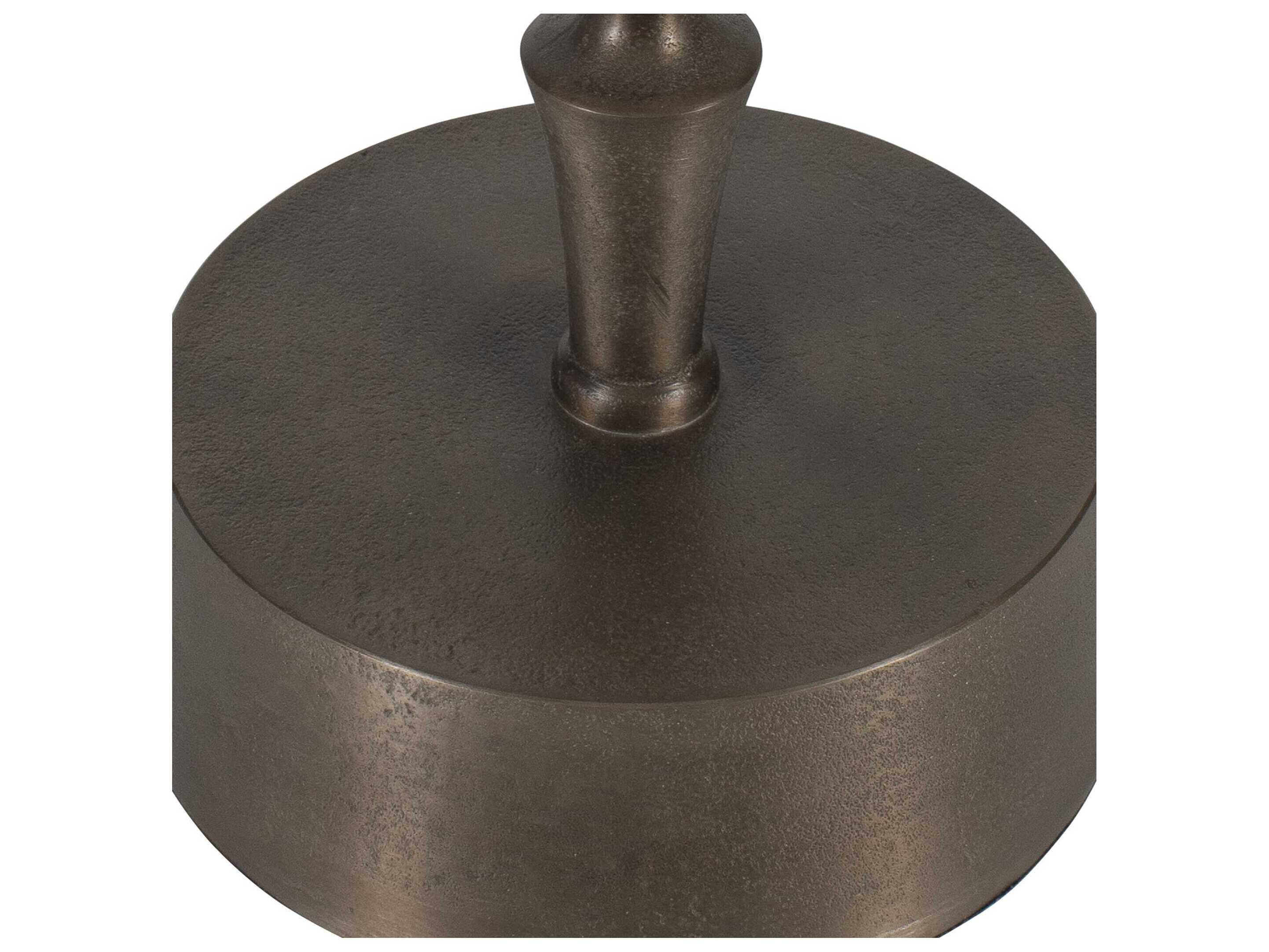 Luxecor Illumination Round Metal Bronze Antique End Table