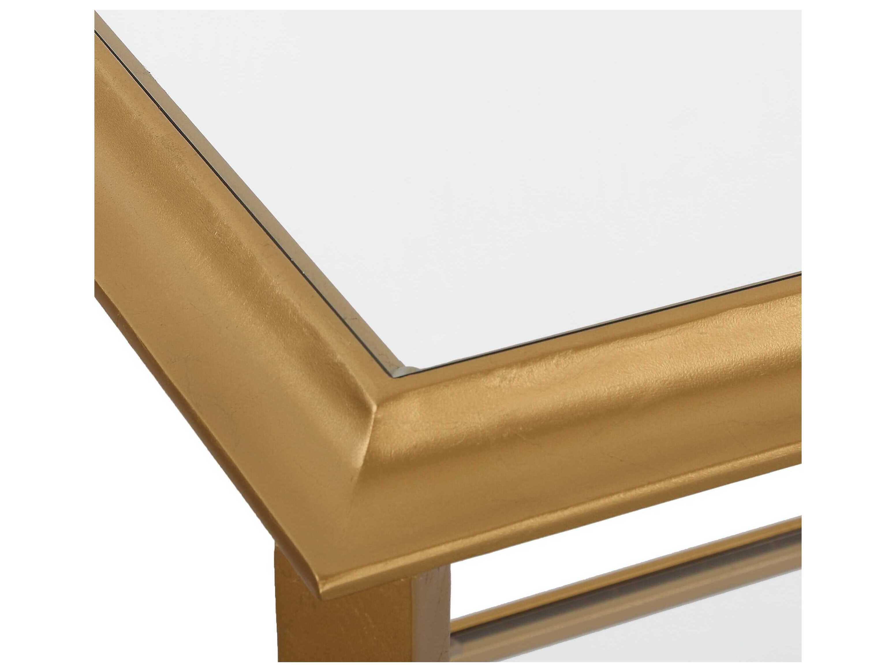 Luxecor Illumination Square Glass Gold Leaf End Table