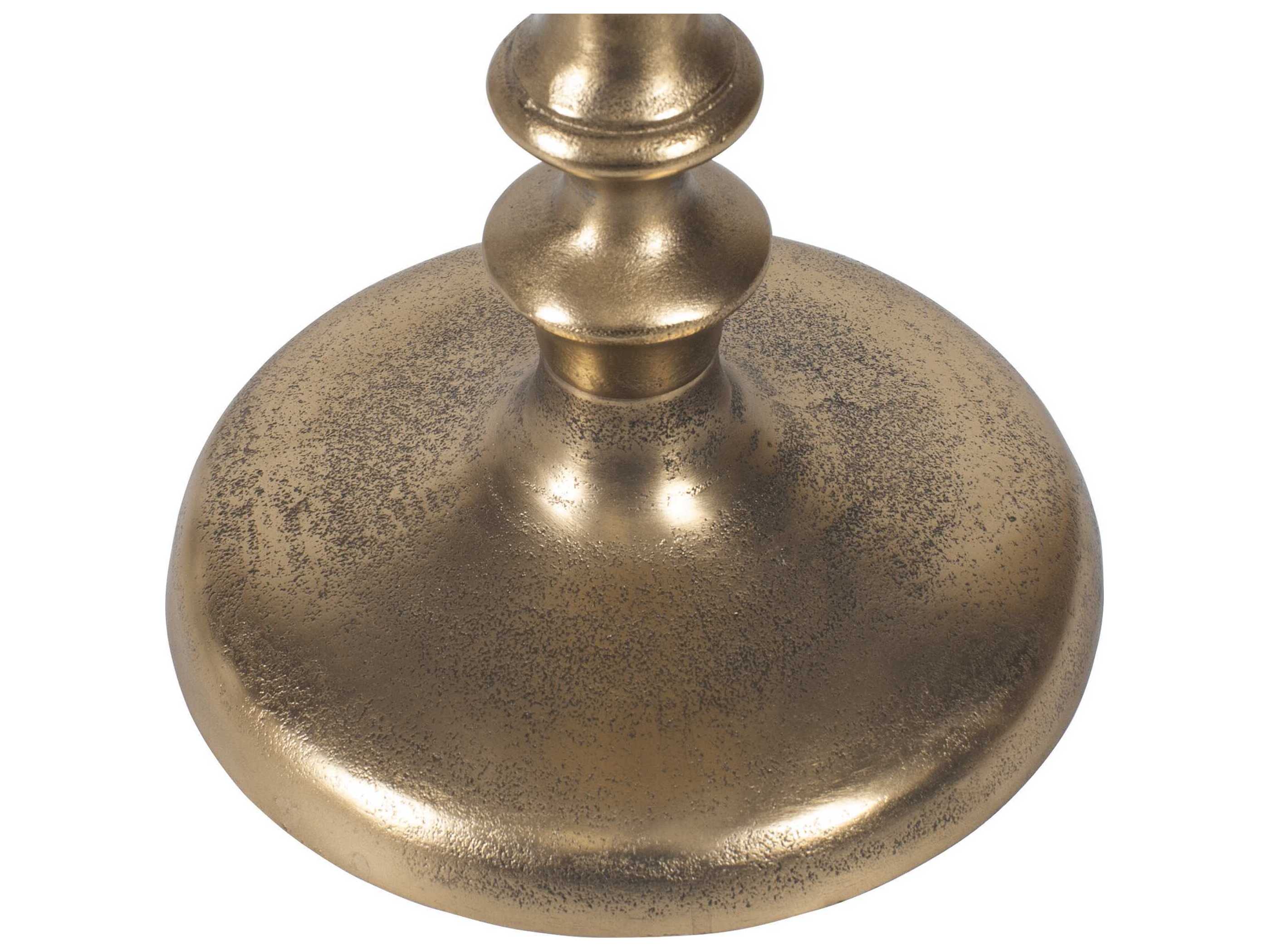 Luxecor Illumination Round Metal Brass Antique End Table