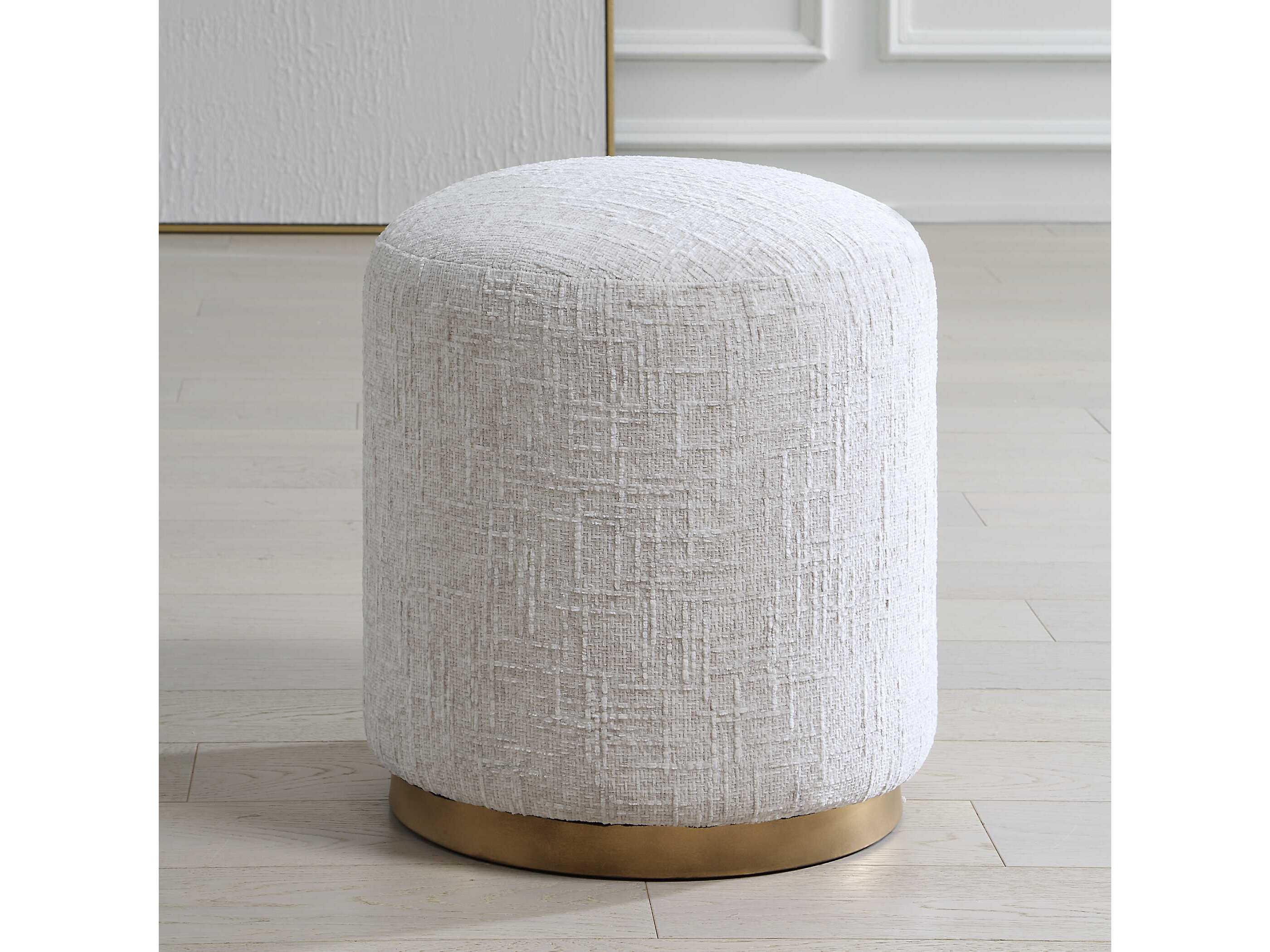 Luxecor Illumination Gray Upholstered Accent Stool