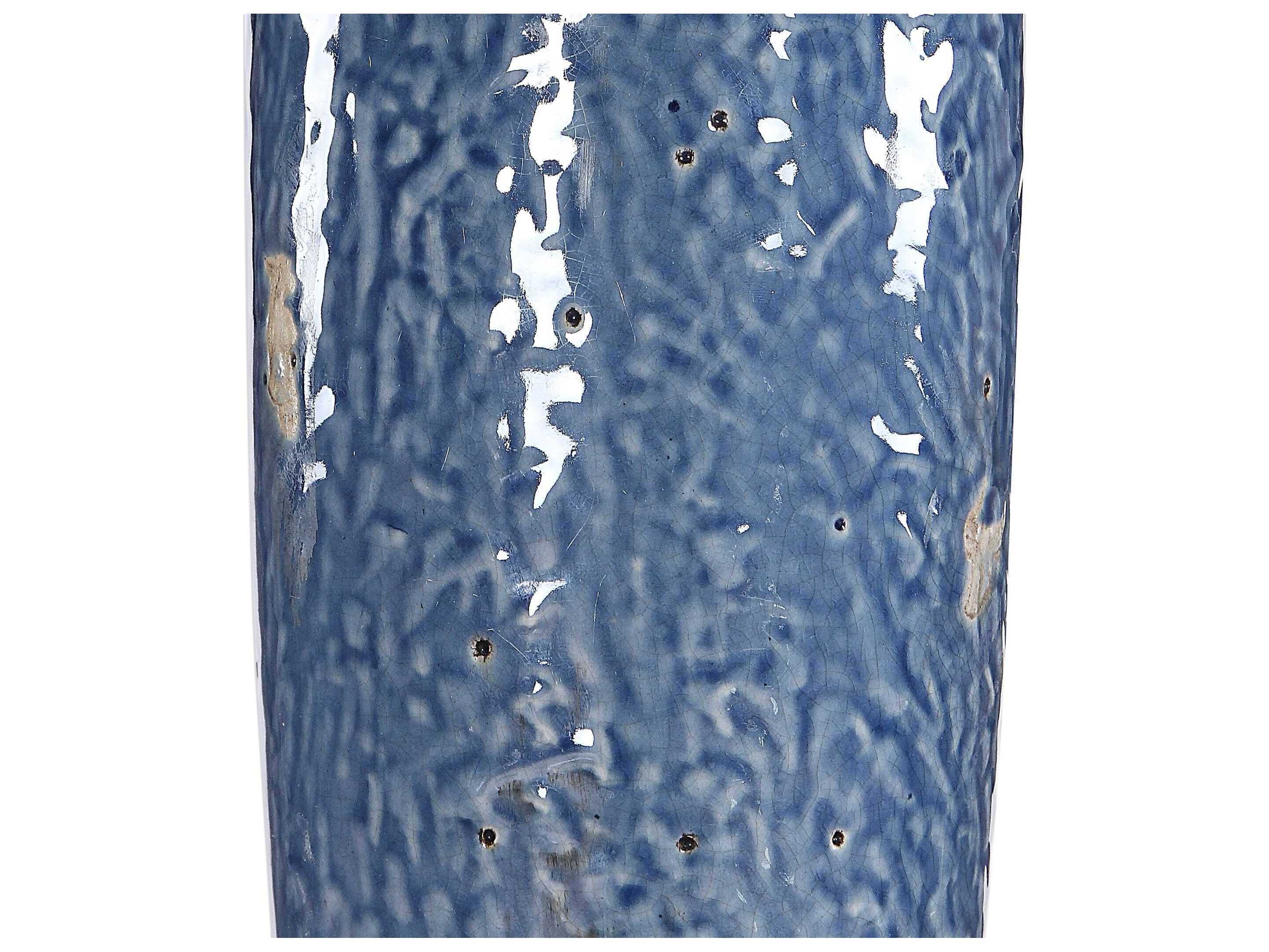 Luxecor Illumination Blue Bronze Round Hardback Self Trim T&b Buffet Lamp