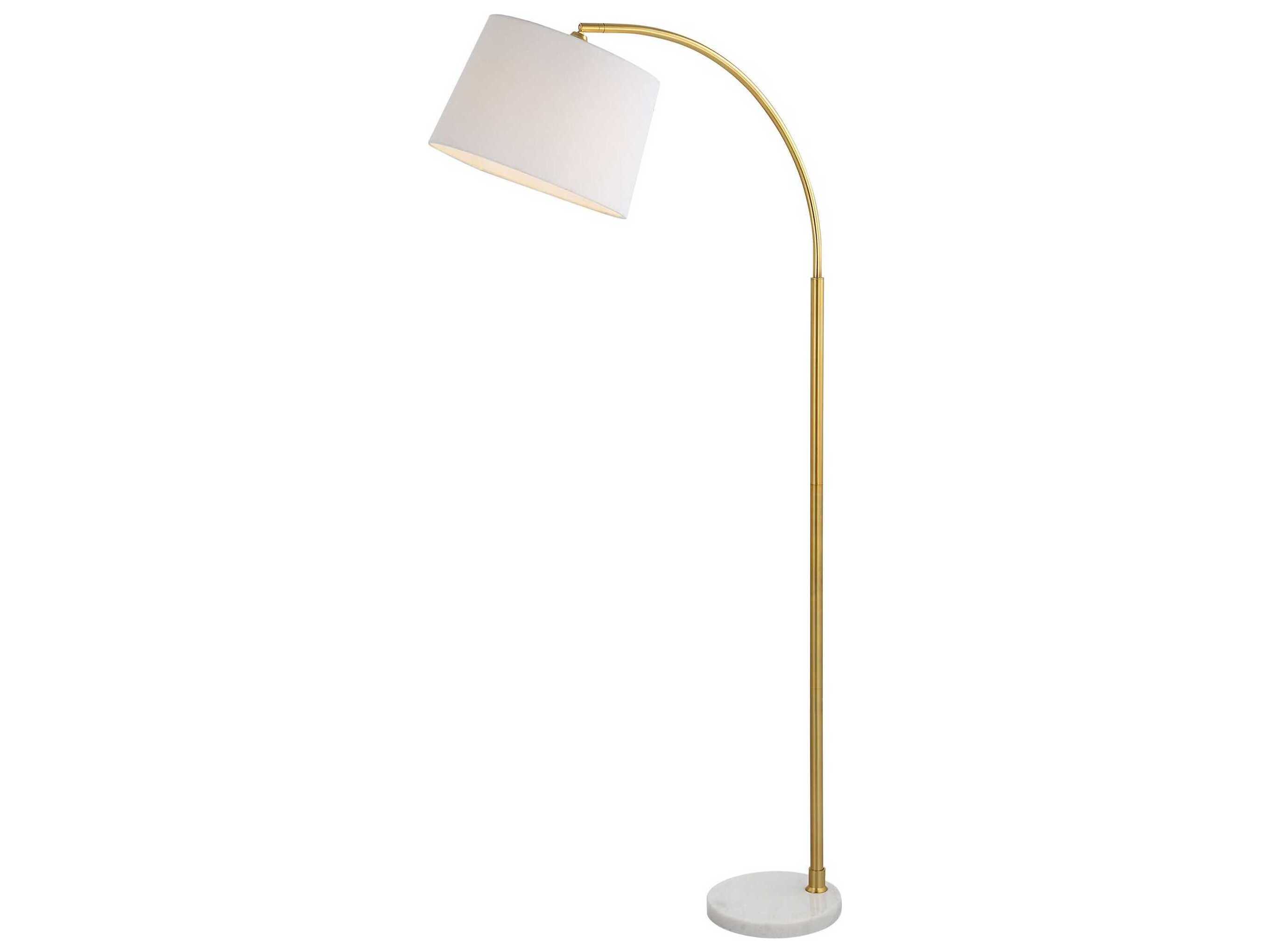 Luxecor Illumination Gold Round Hardback Shade Floor Lamp