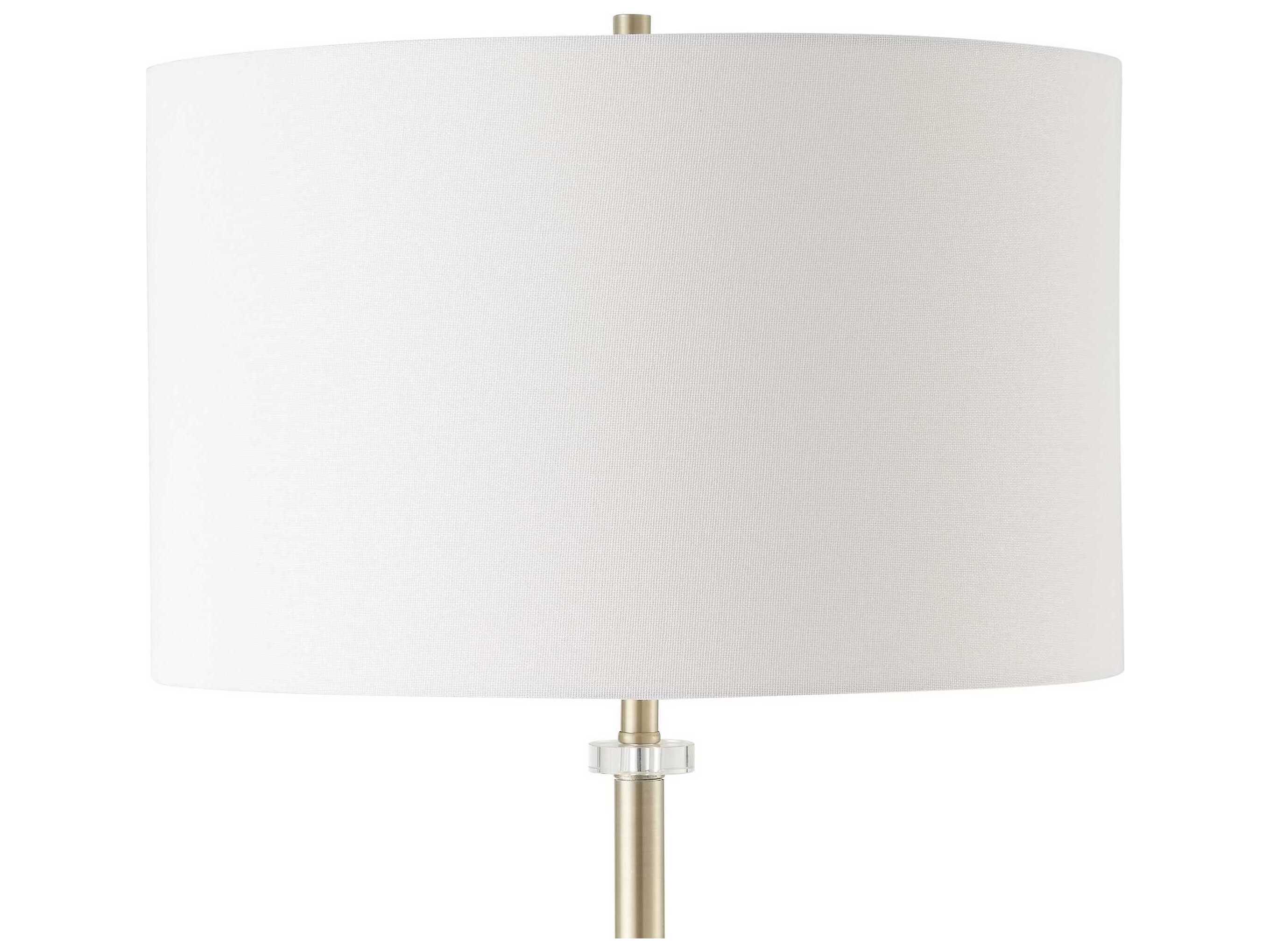 Luxecor Illumination Antique Brass Black Round Drum Hardback Shade Floor Lamp