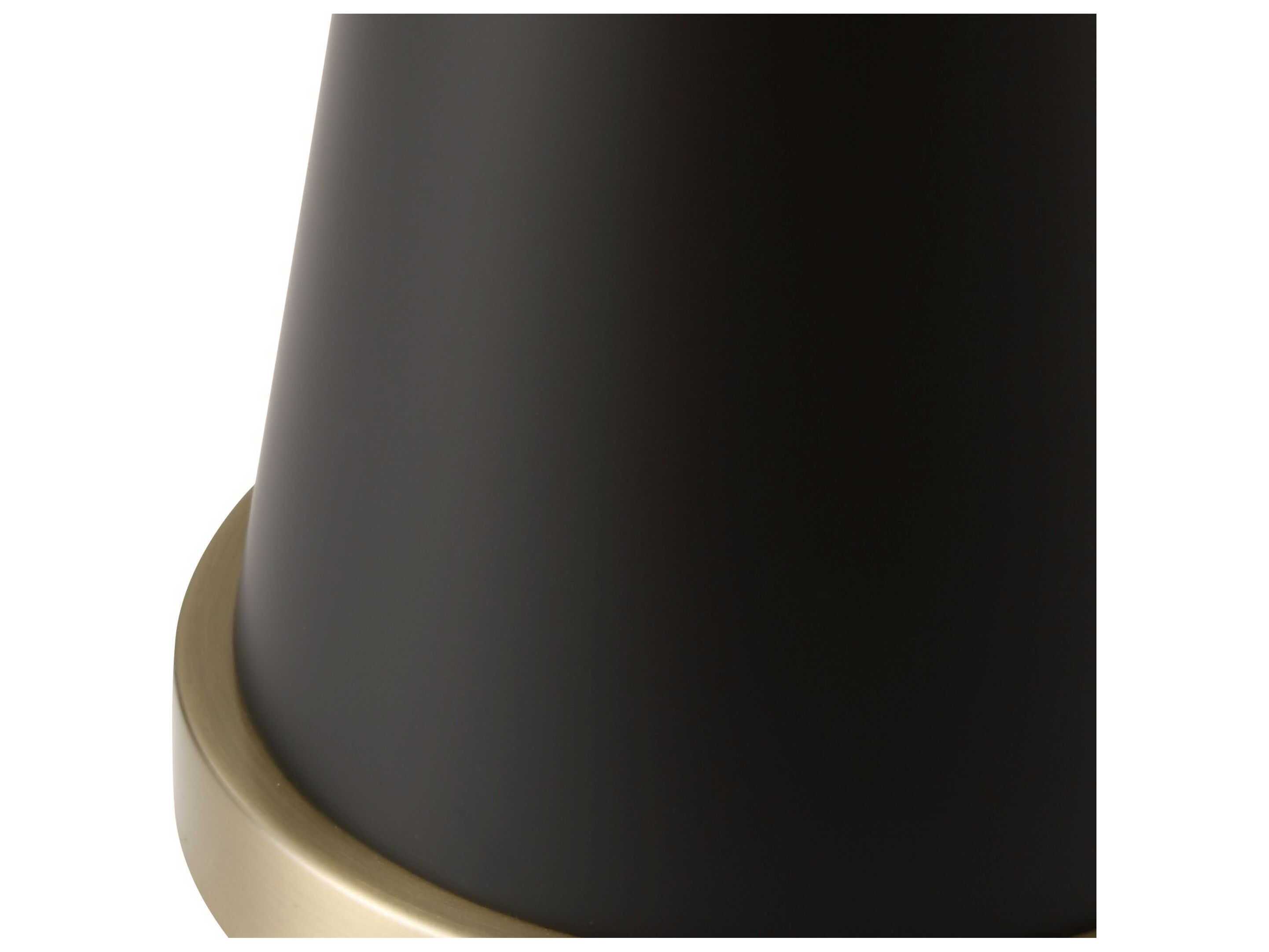 Luxecor Illumination Antique Brass Black Round Drum Hardback Shade Floor Lamp