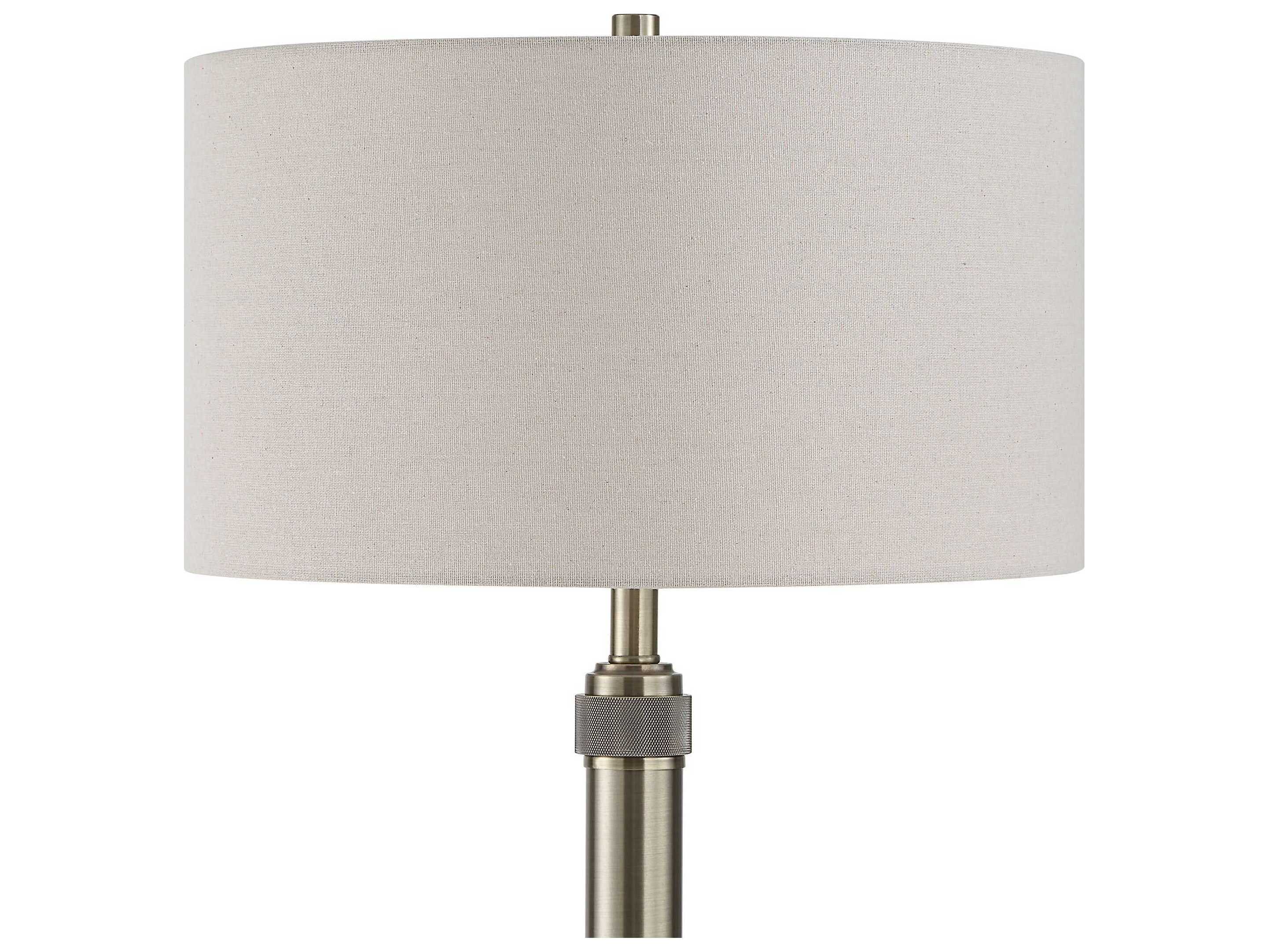 Luxecor Illumination Antique Brass Drum Hardback Shade Floor Lamp