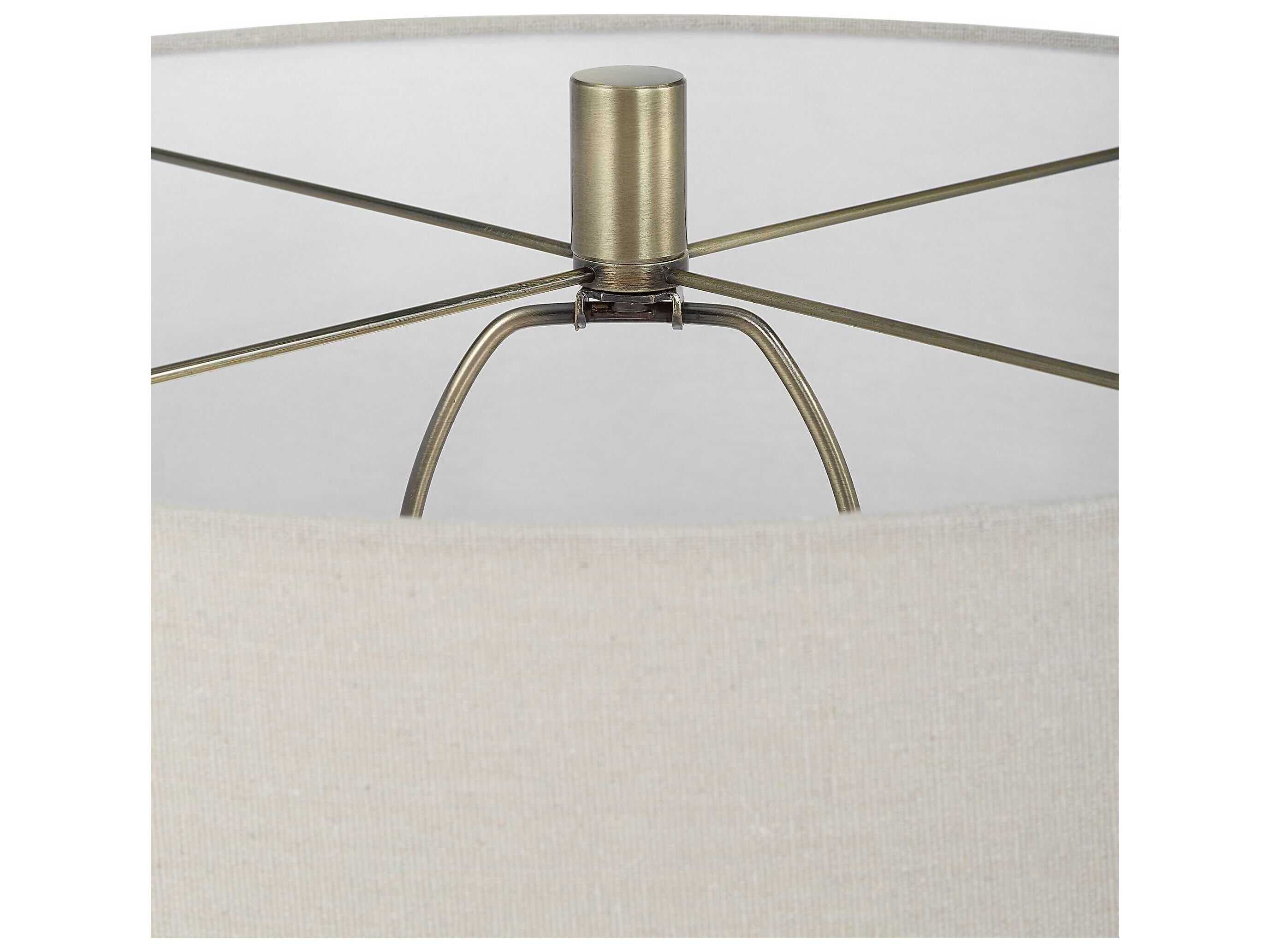 Luxecor Illumination Antique Brass Drum Hardback Shade Floor Lamp