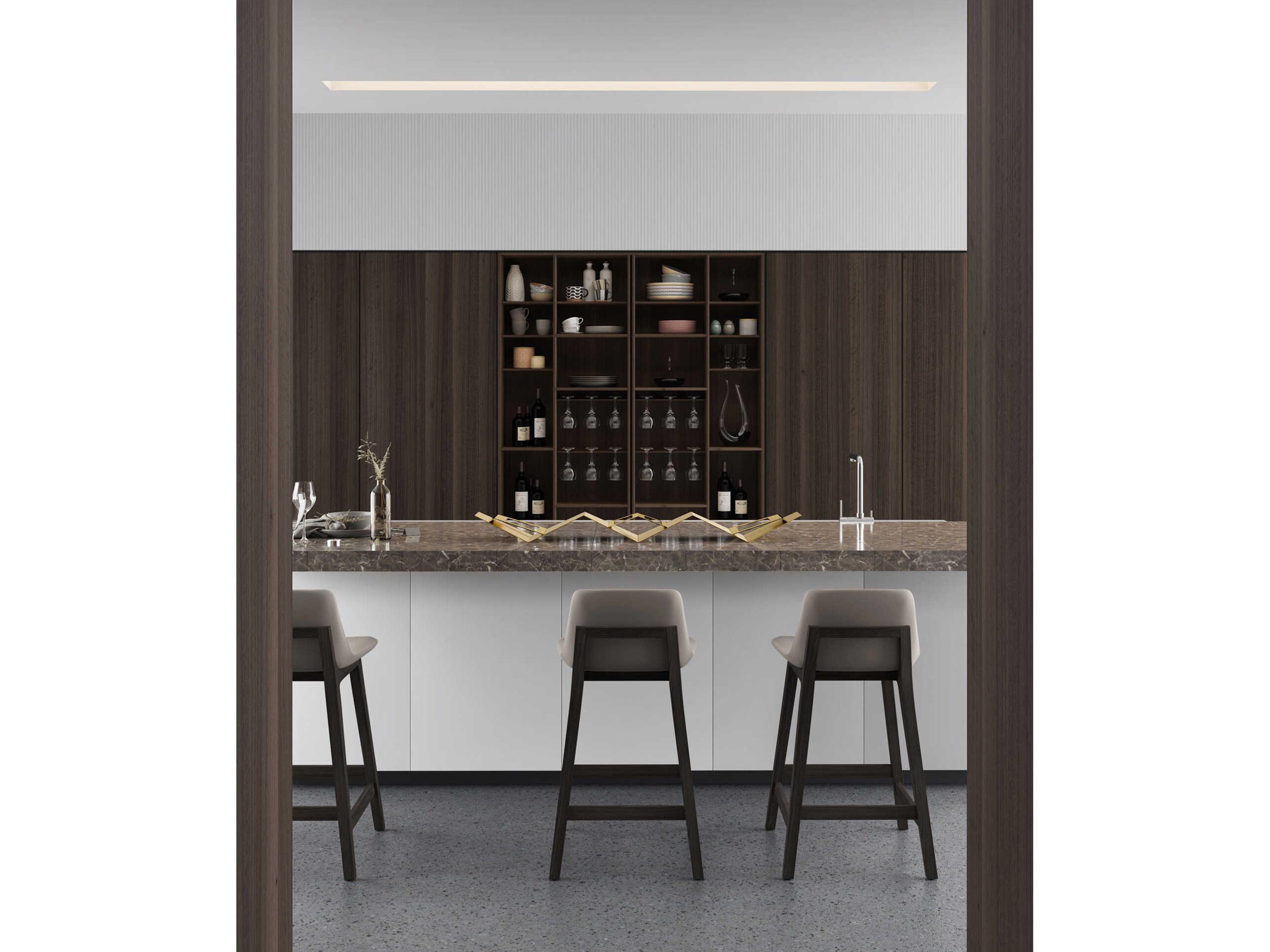 Luxcor Modluxe Oxnard Counter Stool in Castle Gray Eco Leather