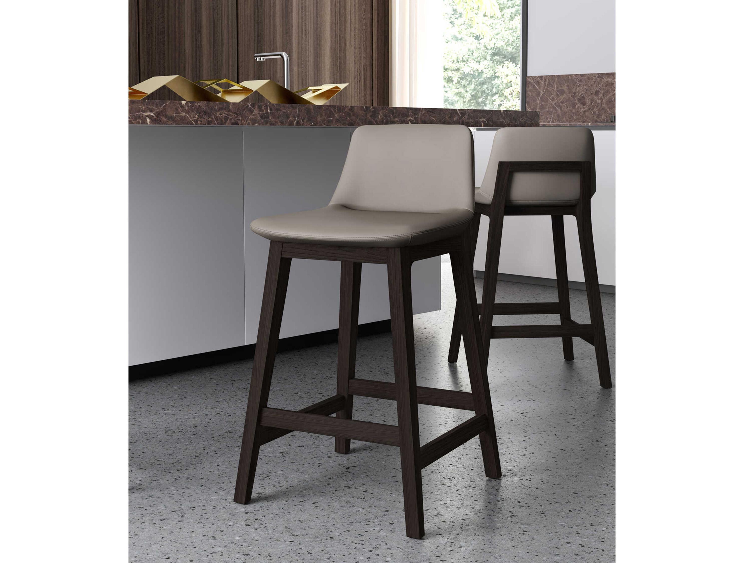 Luxcor Modluxe Oxnard Counter Stool in Castle Gray Eco Leather