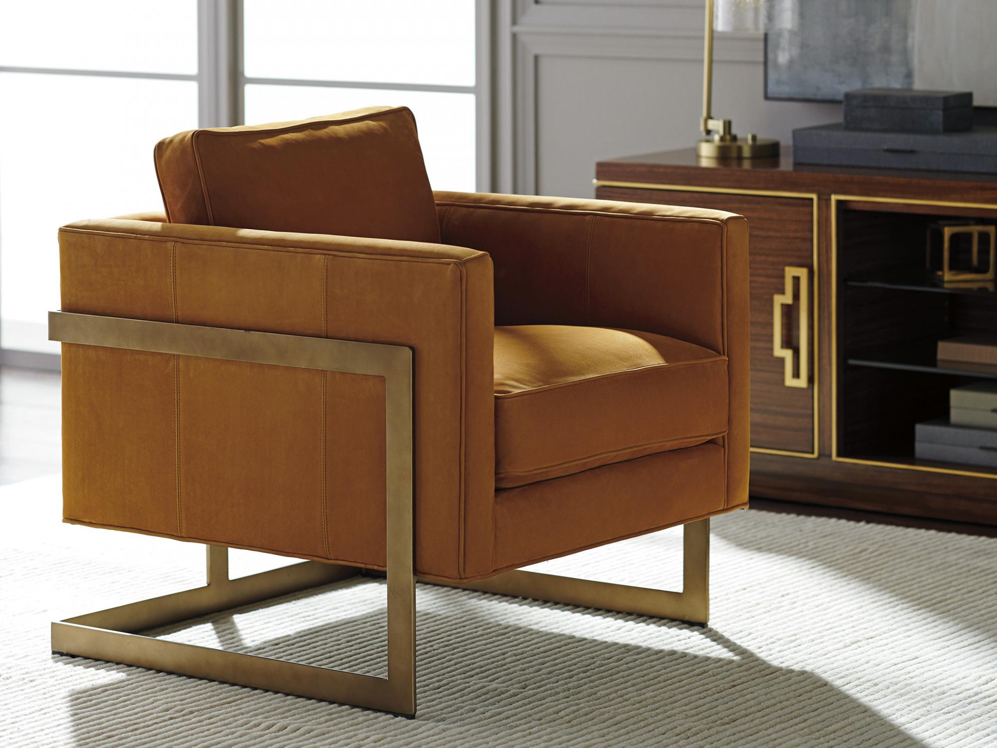 Lexington Shadow Play Brown Leather Accent Chair