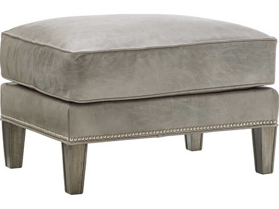 Lexington Kensington Place Misty Leather Ottoman