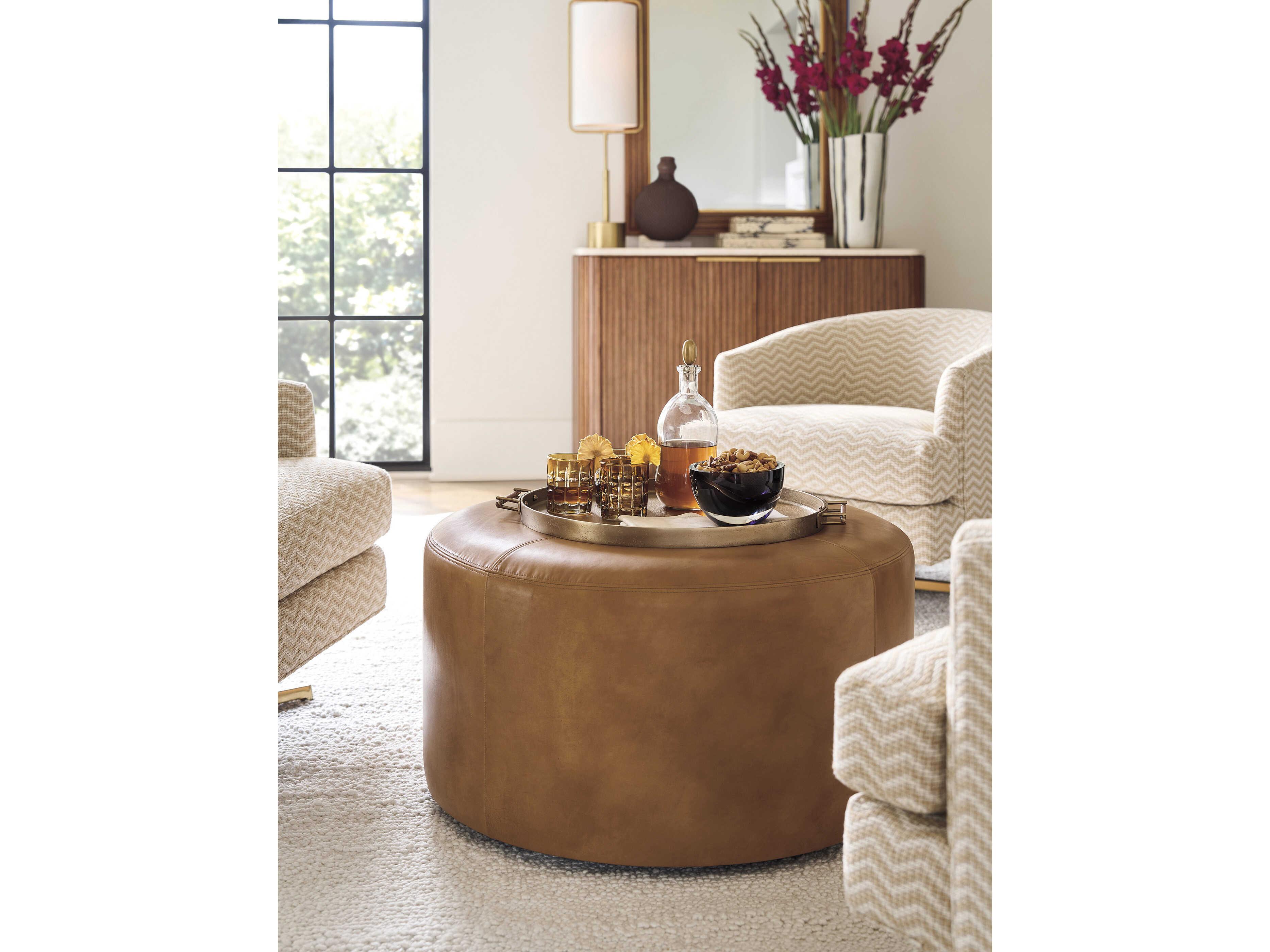 Lexington La Costa Rendova Brown Upholstered Ottoman
