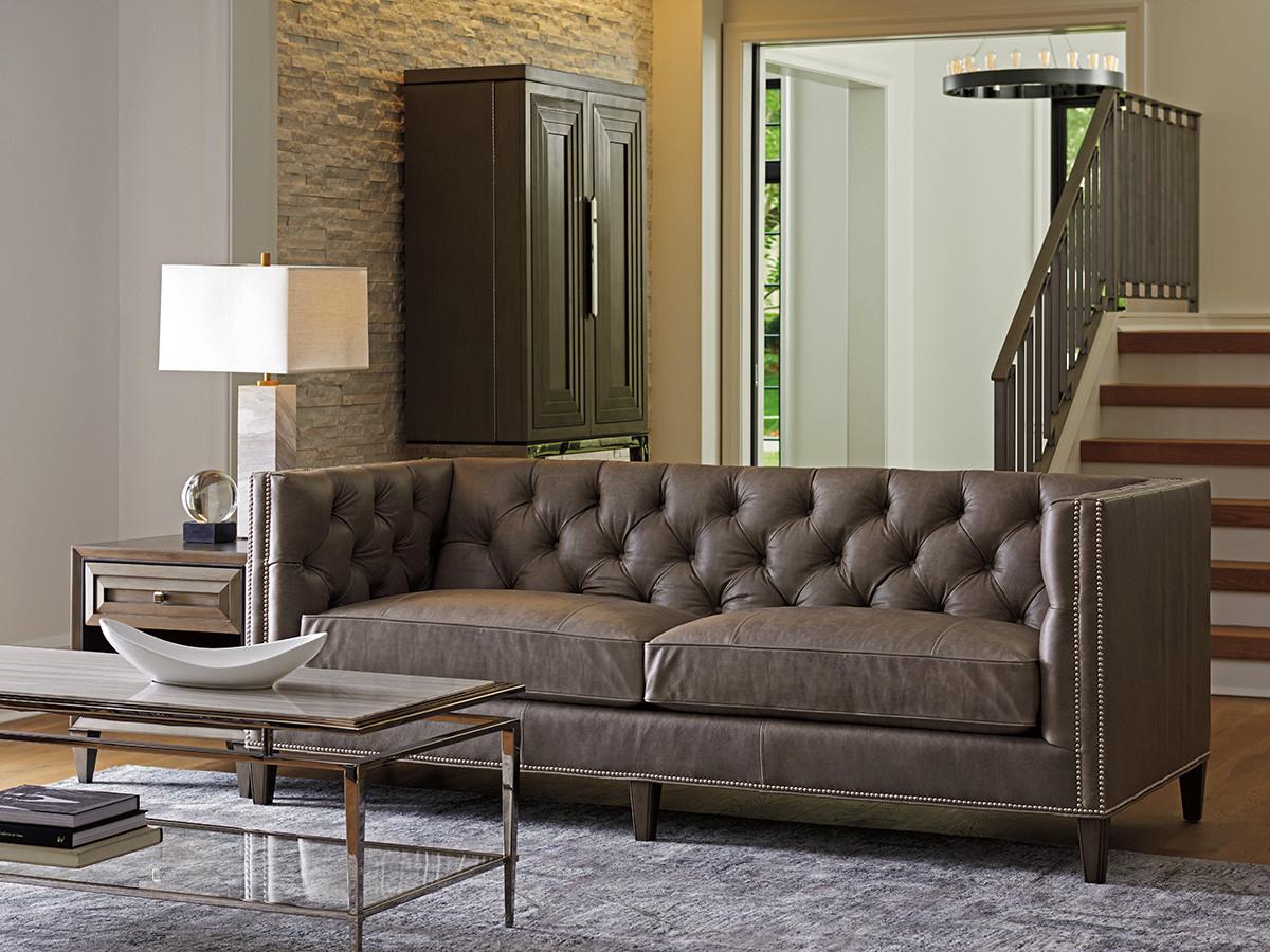 Lexington Ariana Misty Leather Sofa