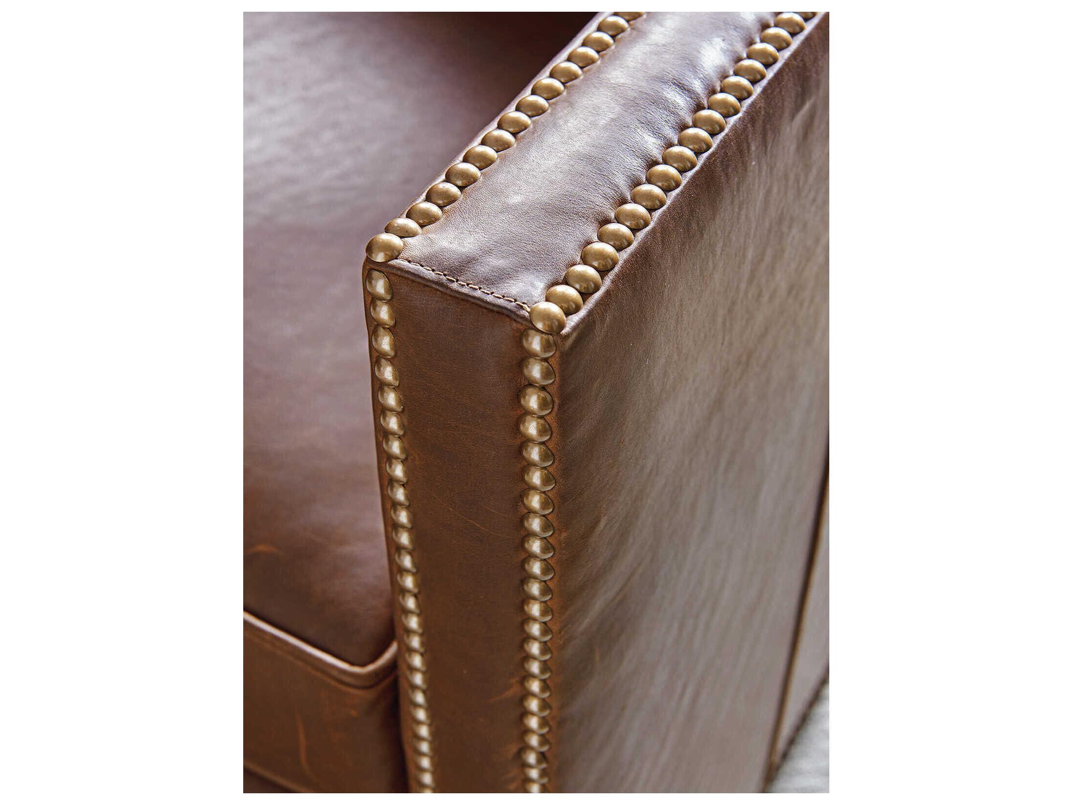 Lexington Hinsdale Swivel Brown Leather Accent Chair