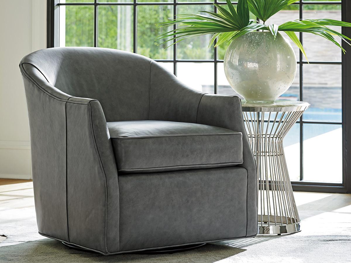 Lexington Ariana Swivel Leather Accent Chair