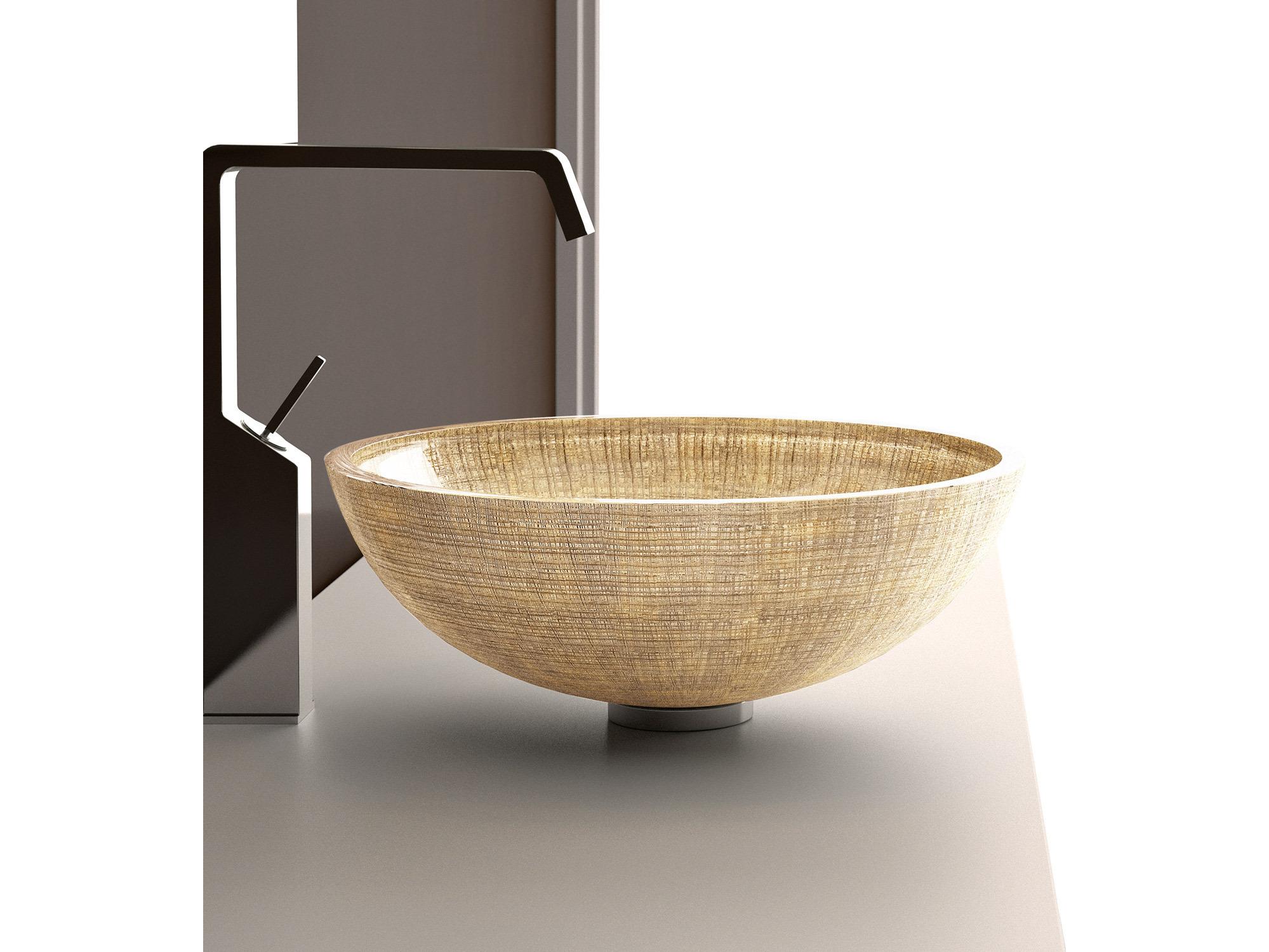 Maestro BathZaffirina Glass Vessel Sink  Gold And Silver