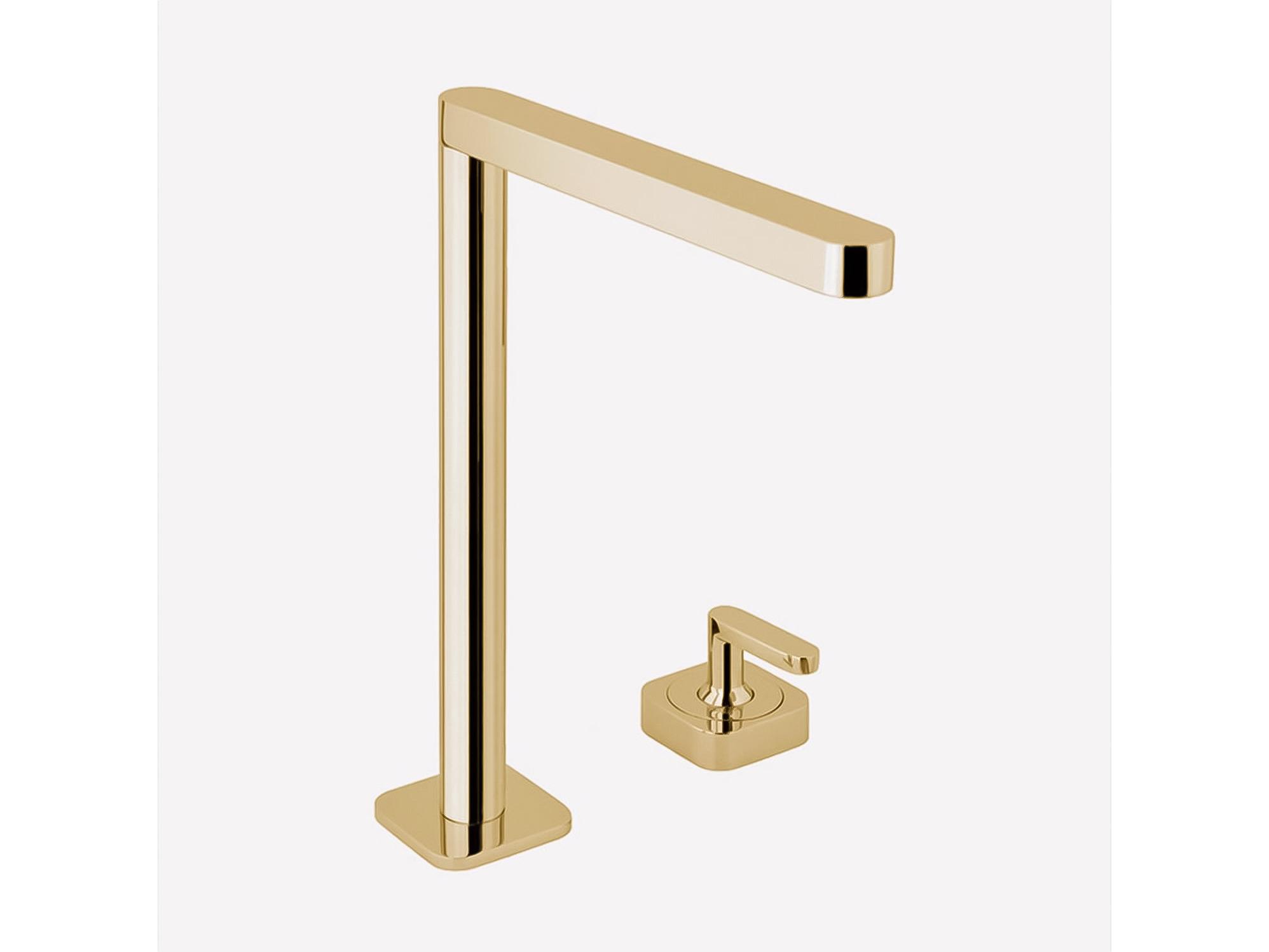 Maestro BathBramosia Luxury Single Handle Bathroom Sink Faucet  Polished Gold  High