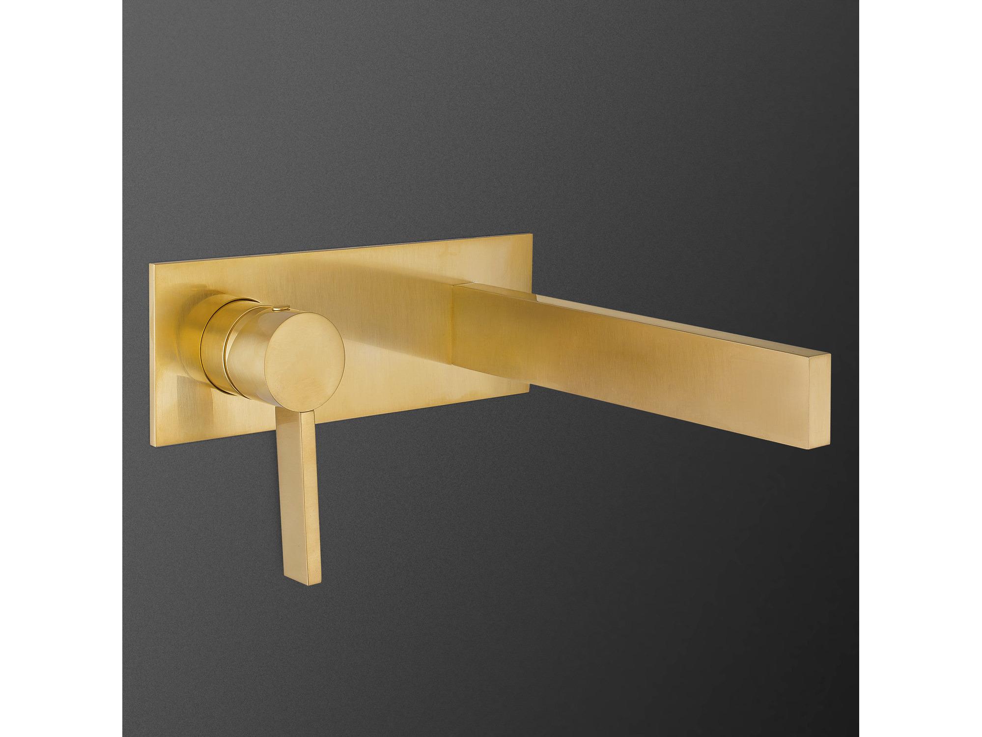 Maestro BathFulgora Luxury Wall-Mounted Faucet  Brushed Gold  Without Pop-Up Drain
