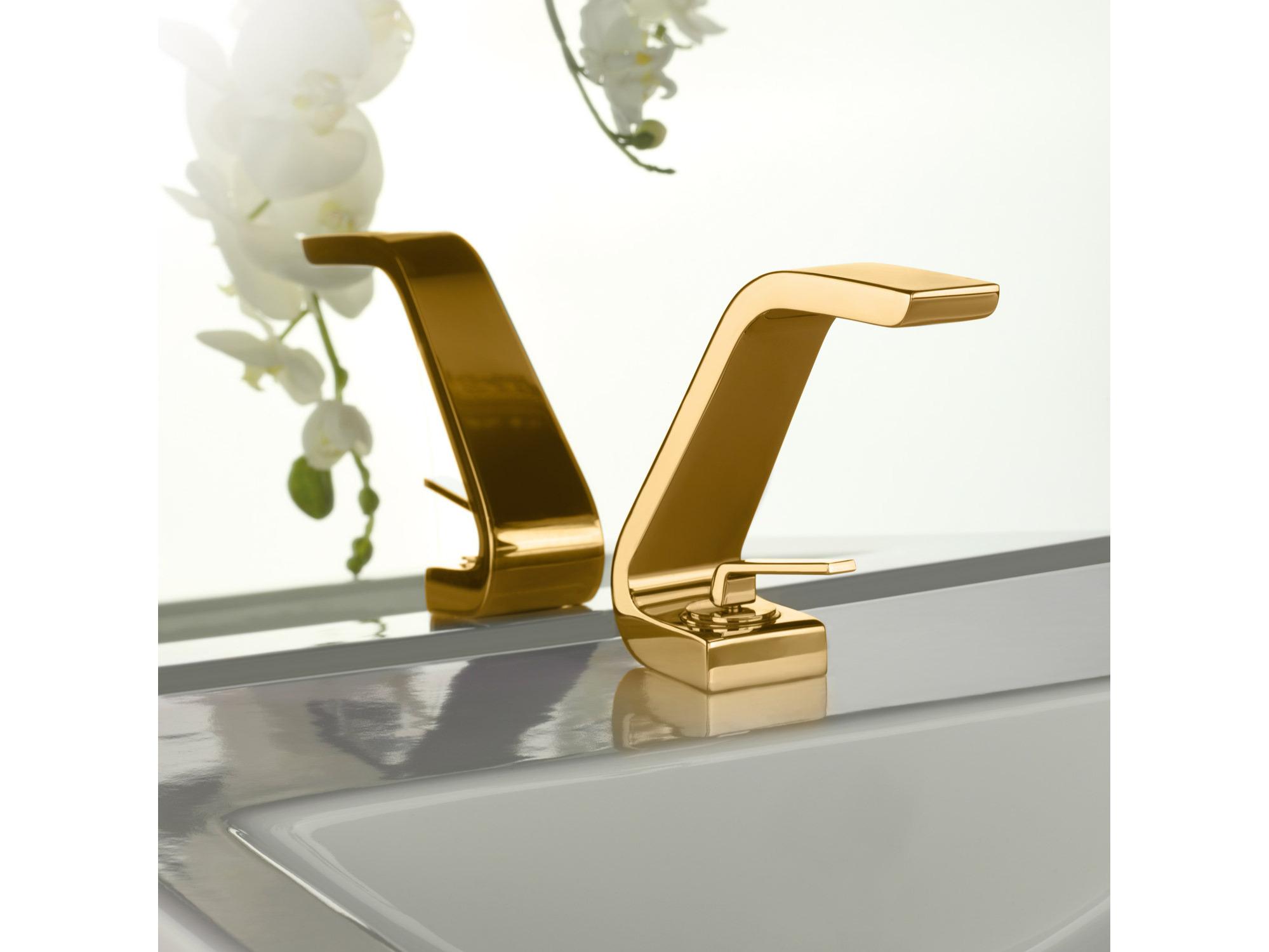 Maestro BathLussuria Single Handle Bathroom Sink Faucet  Polished Gold  Low