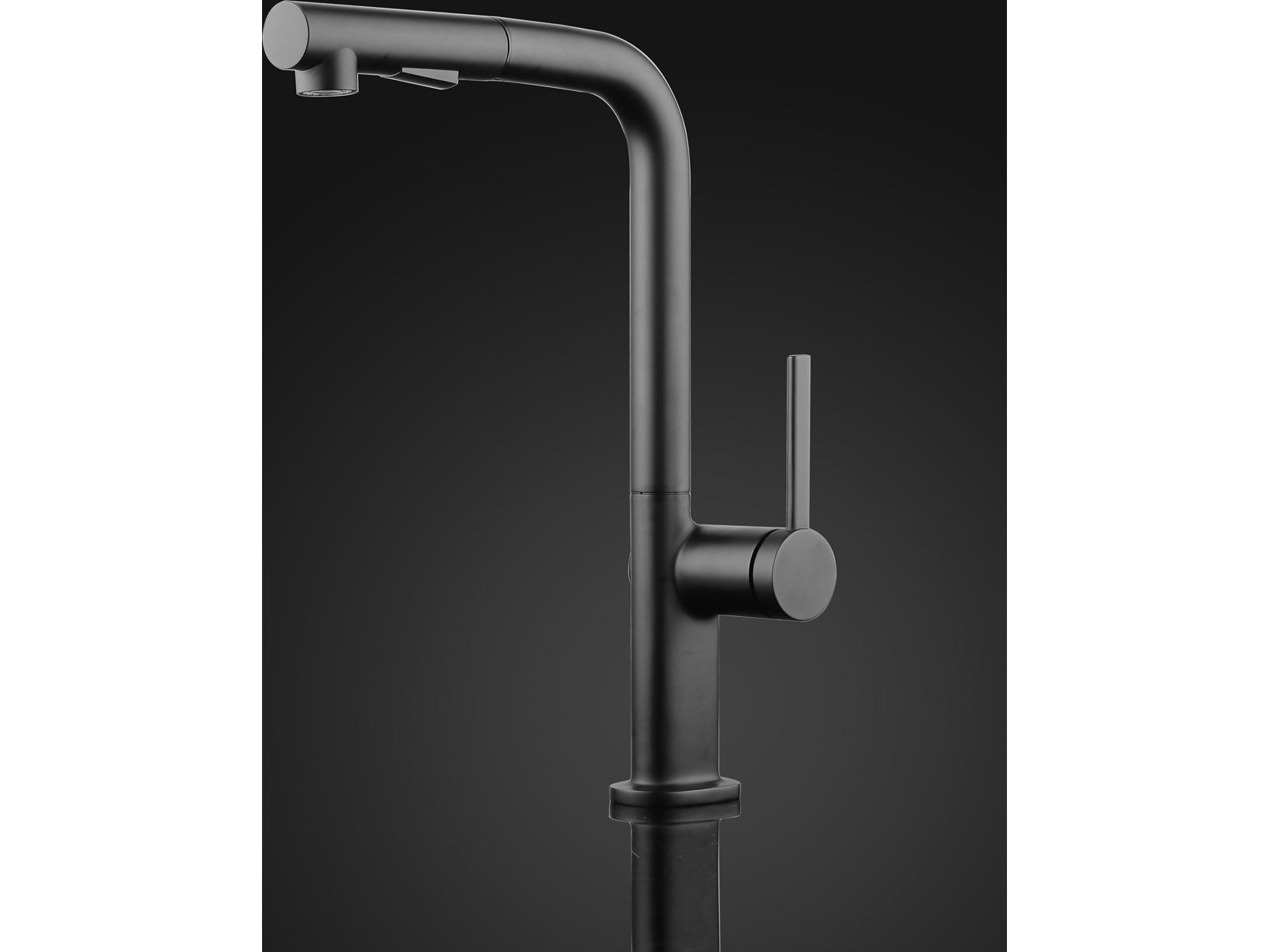 Maestro BathMeraviglia Modern Kitchen Faucet with 2 Jets  Black