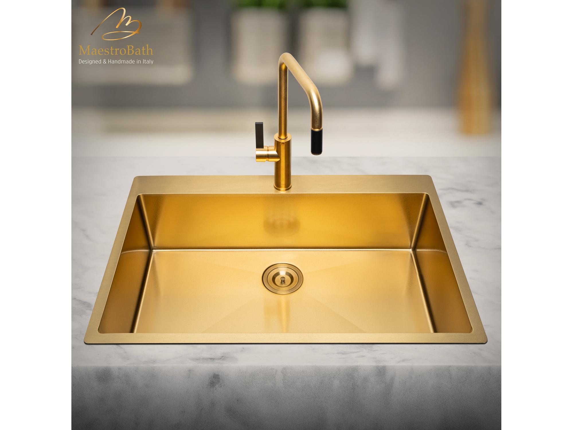 Maestro BathRapsodia Mono Shower Faucet  Chrome  Brushed Gold