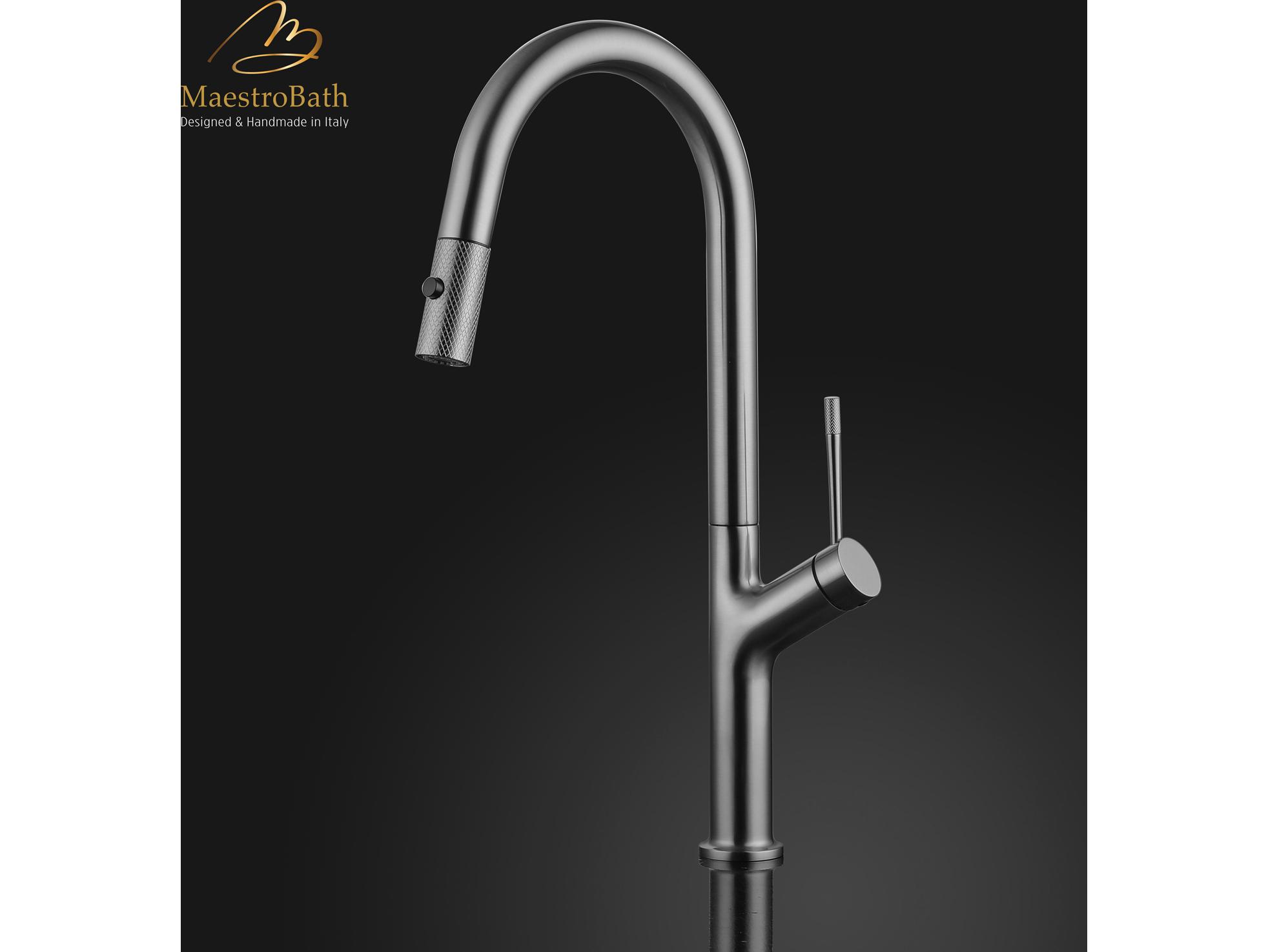Maestro BathEclissia Modern Kitchen Faucet with 2 Jets  Chrome