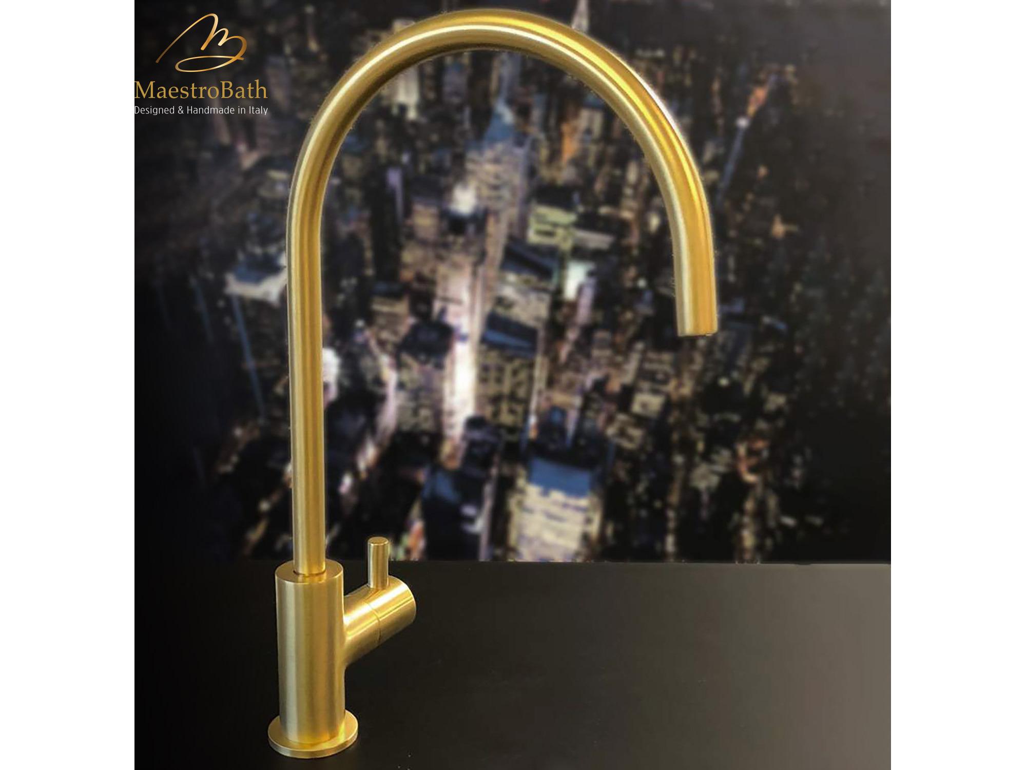 Maestro BathMagnifica Modern Bar Faucet  Brushed Gold