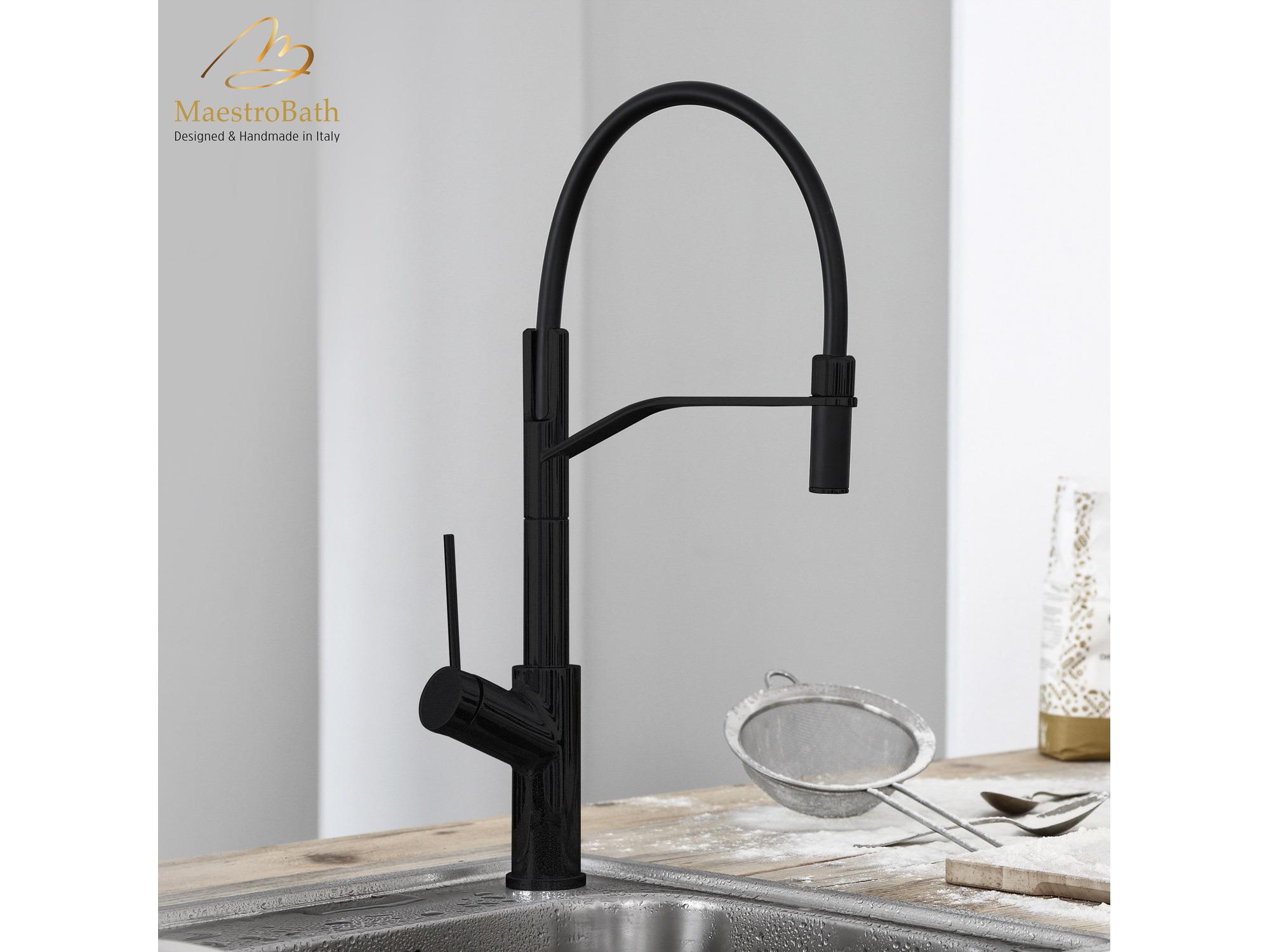 Maestro BathGioiella Mono Kitchen Faucet  Black