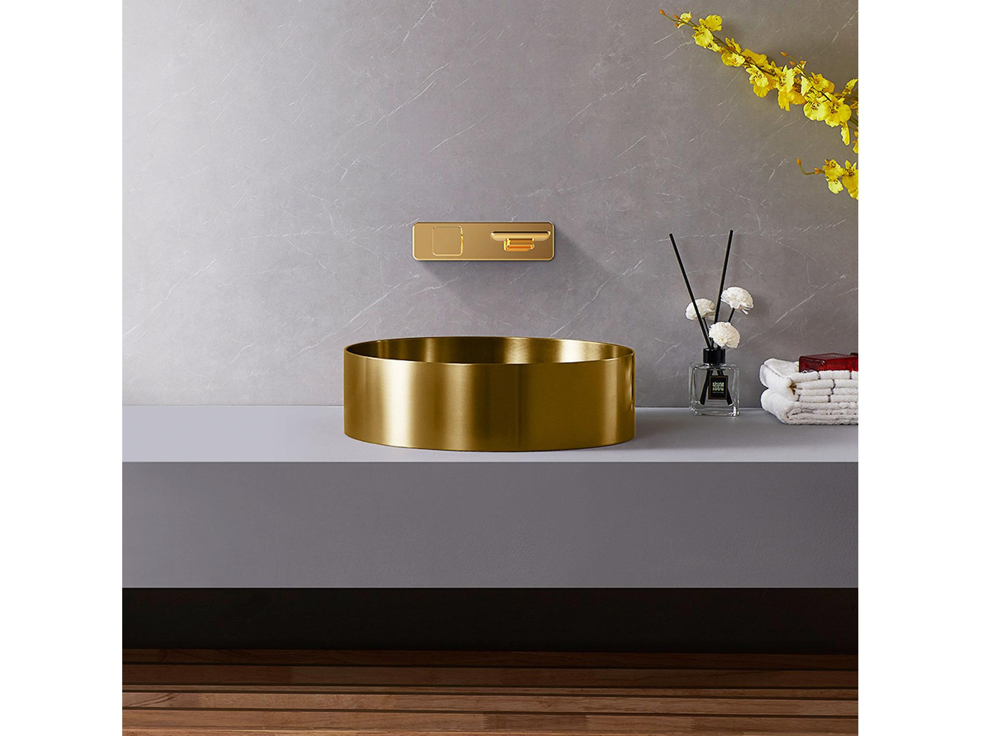 Maestro BathLuminesca Modern Round Vessel Sink  Brushed Rose Gold