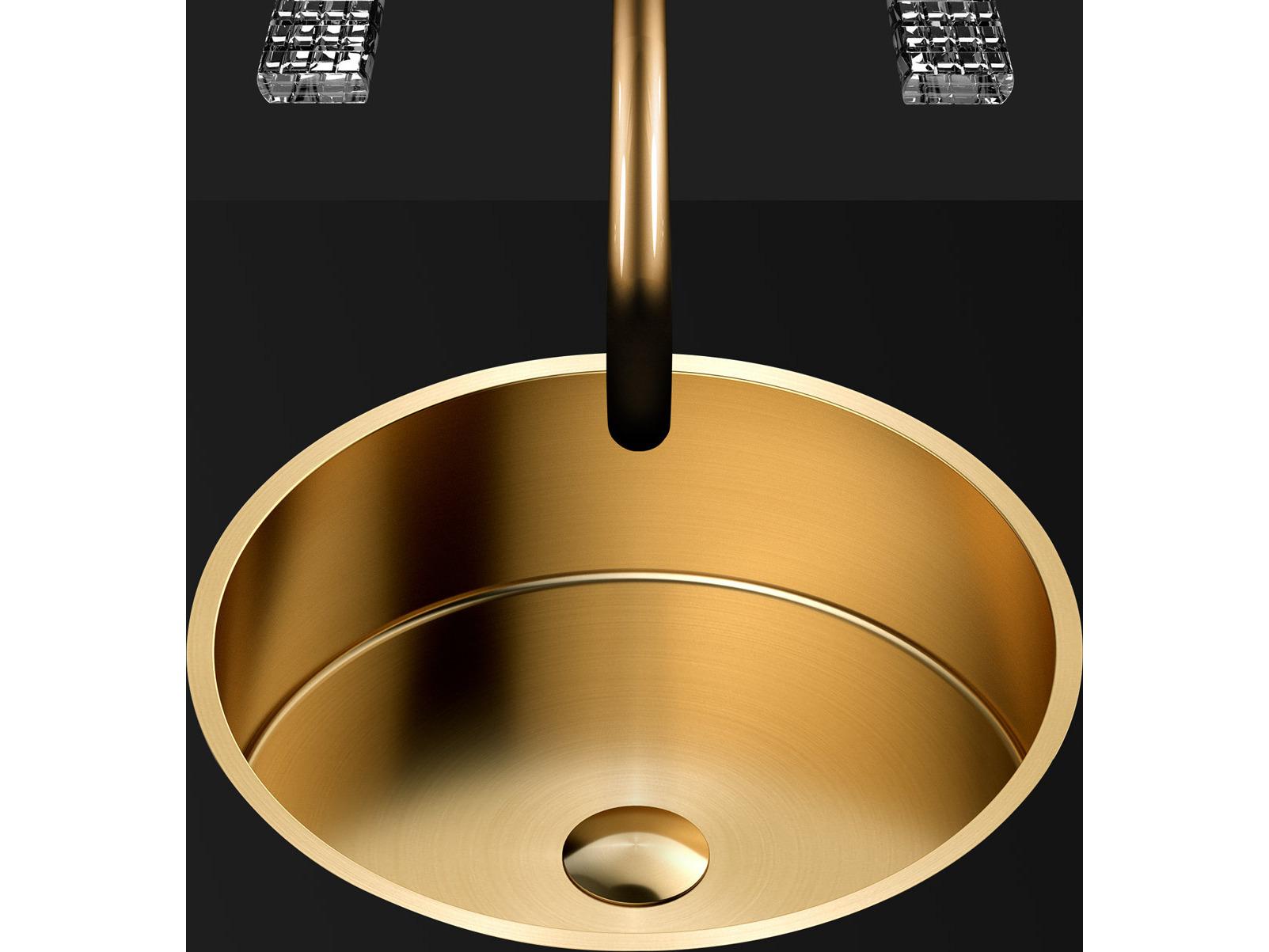 Maestro BathBelladonna Modern Round Under-Mount Sink  Brushed Gold