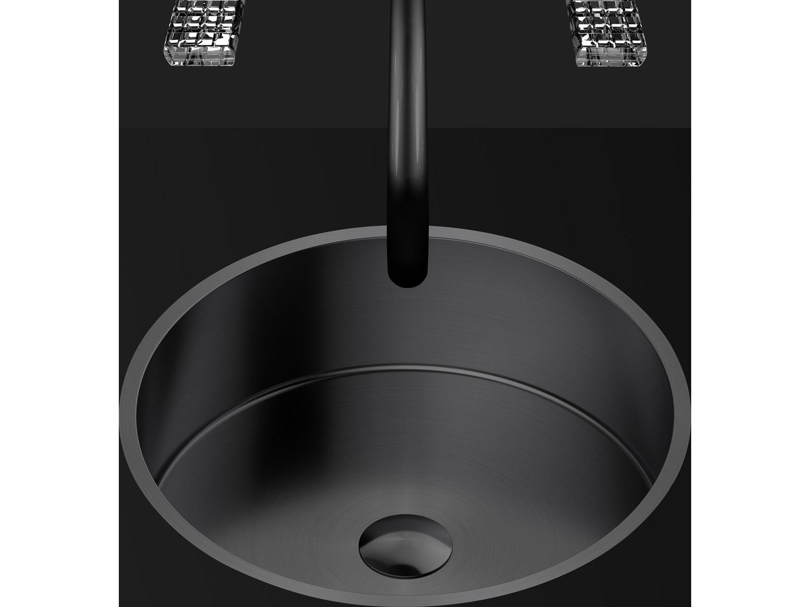 Maestro BathBelladonna Modern Round Under-Mount Sink  Gun Metal