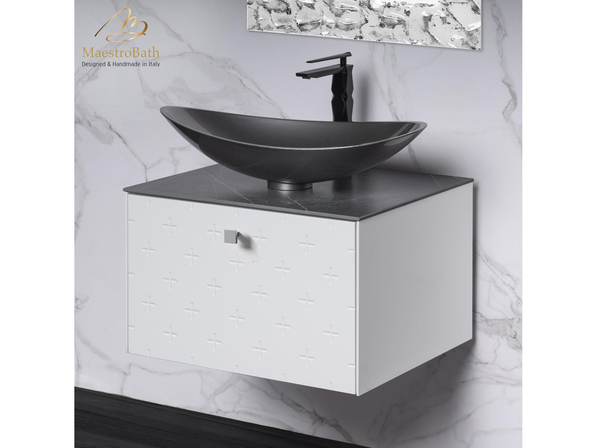 Maestro BathPoesia Modern Bathroom Vanity  White  24"