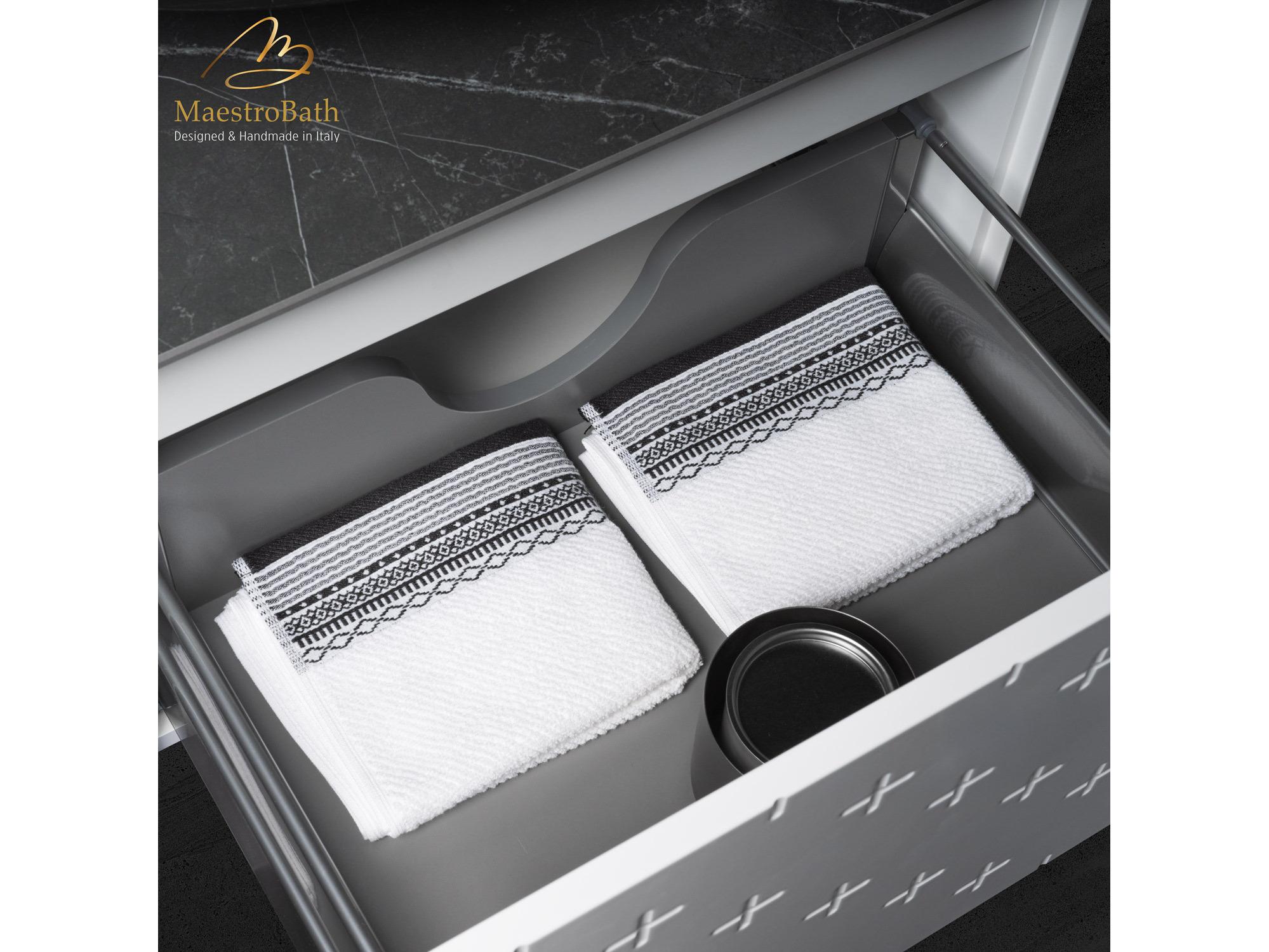 Maestro BathPoesia Modern Bathroom Vanity  White  24"