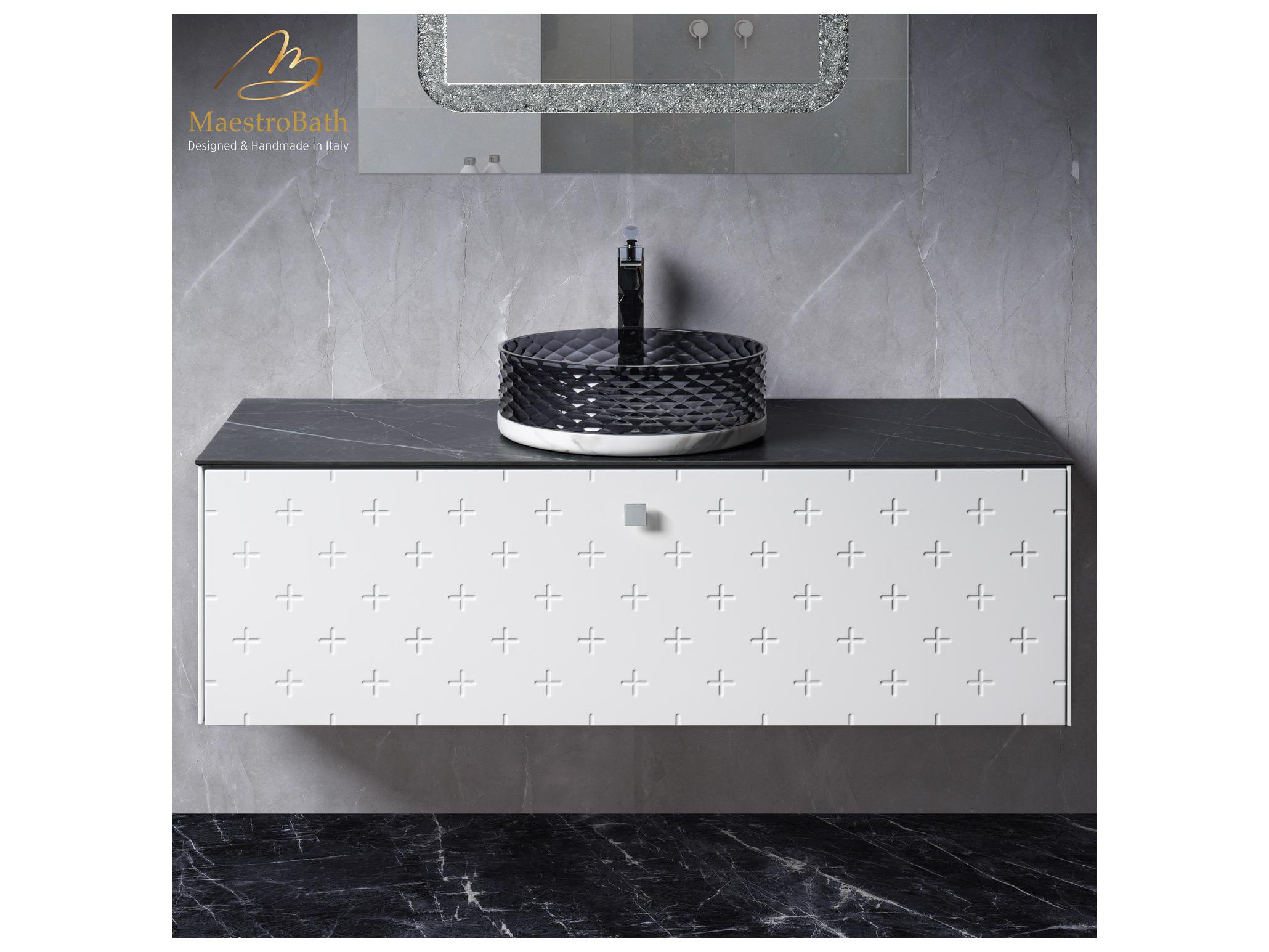 Maestro BathPoesia Modern Bathroom Vanity  White  48"