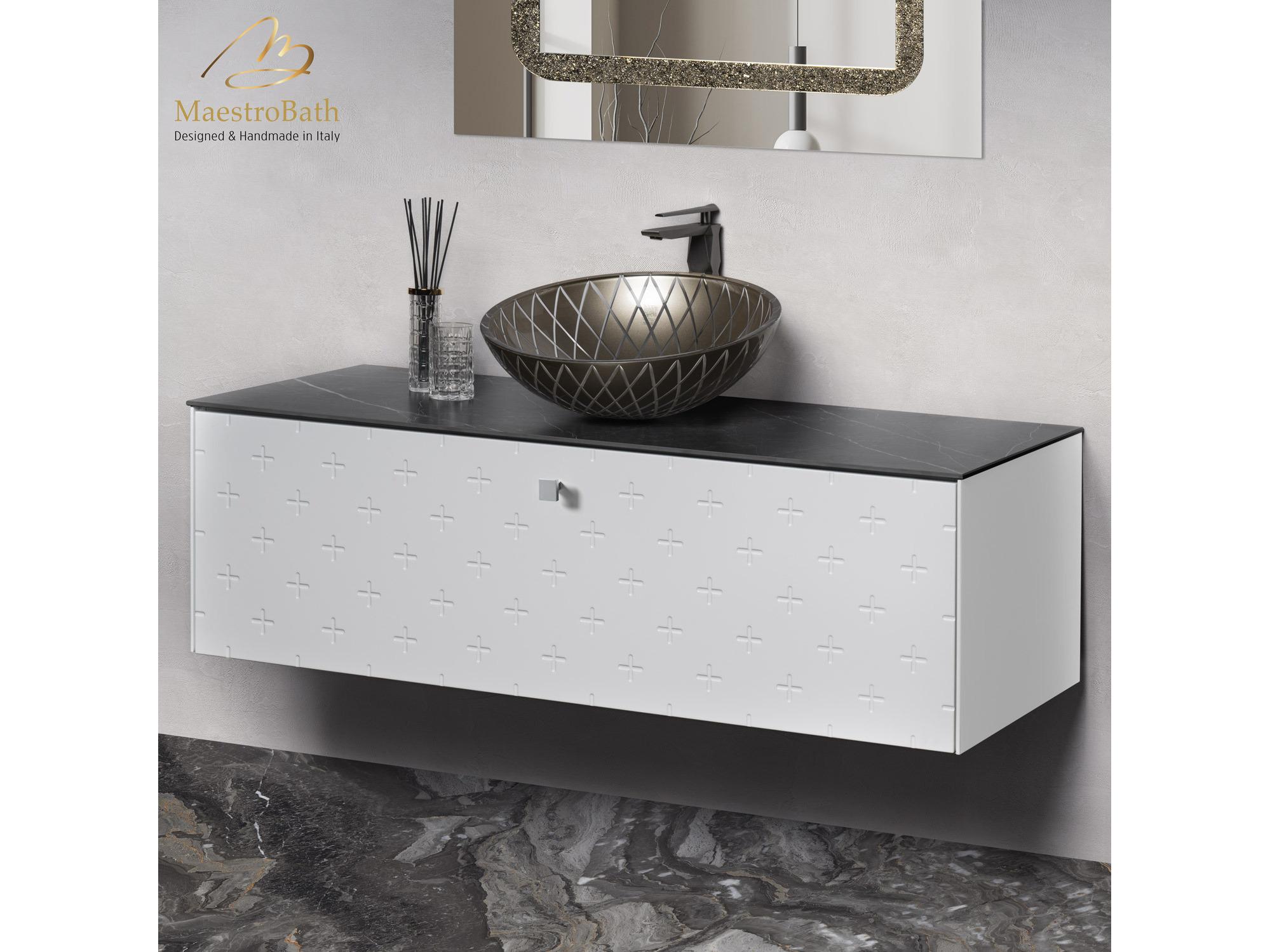 Maestro BathPoesia Modern Bathroom Vanity  White  48"