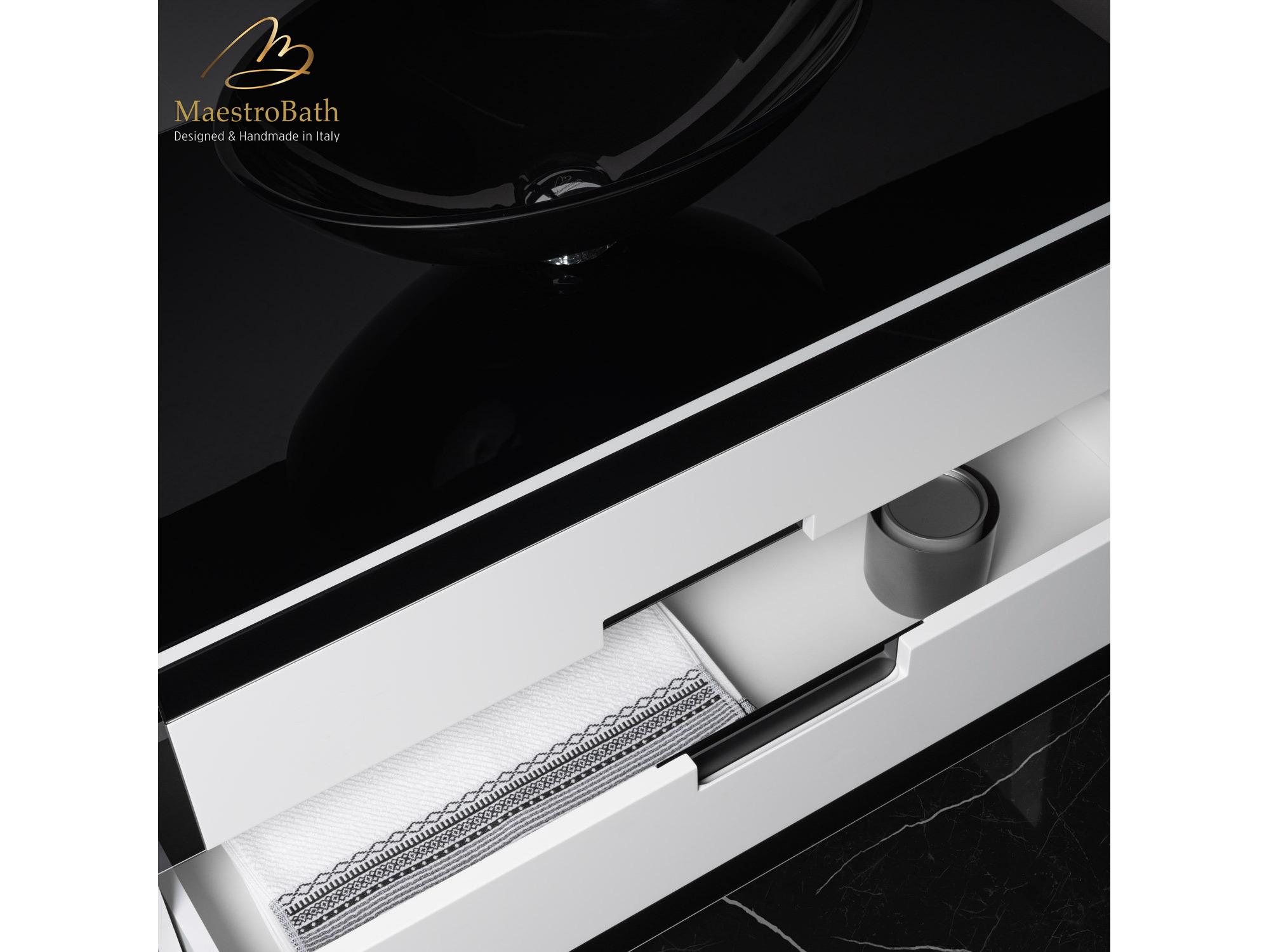 Maestro BathEleganza Luxury Bathroom Vanity  Black And White  40