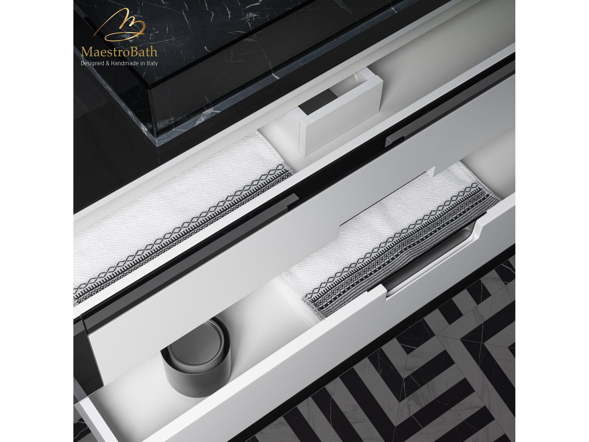 Maestro BathEleganza Luxury Bathroom Vanity  Black And White  48"