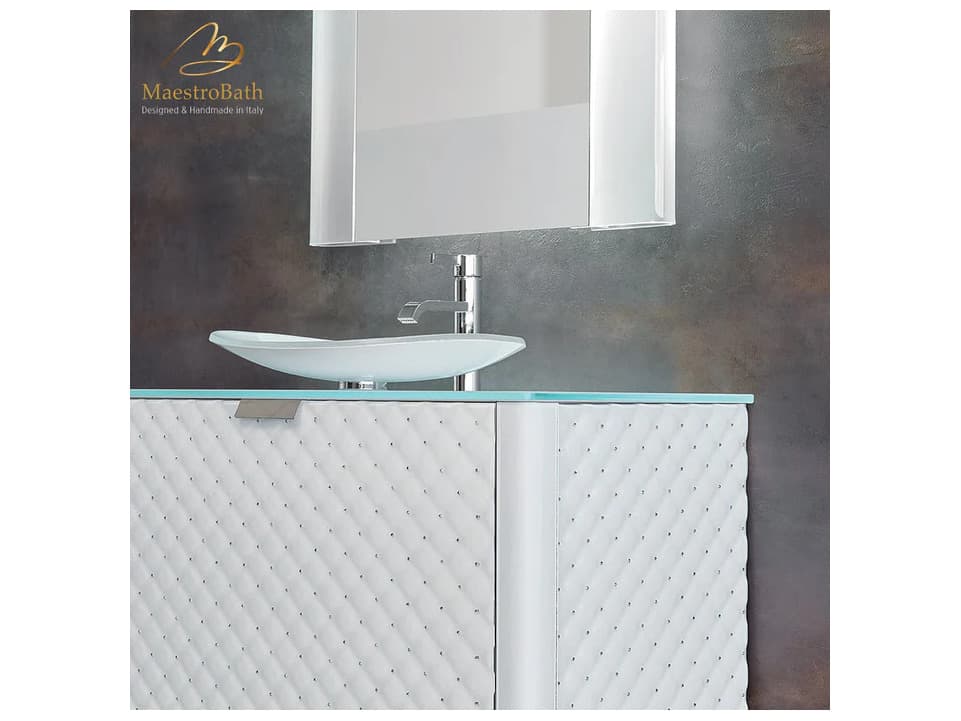 Maestro BathNovella Tatiana Luxury Crystal Swarovski White Vanity