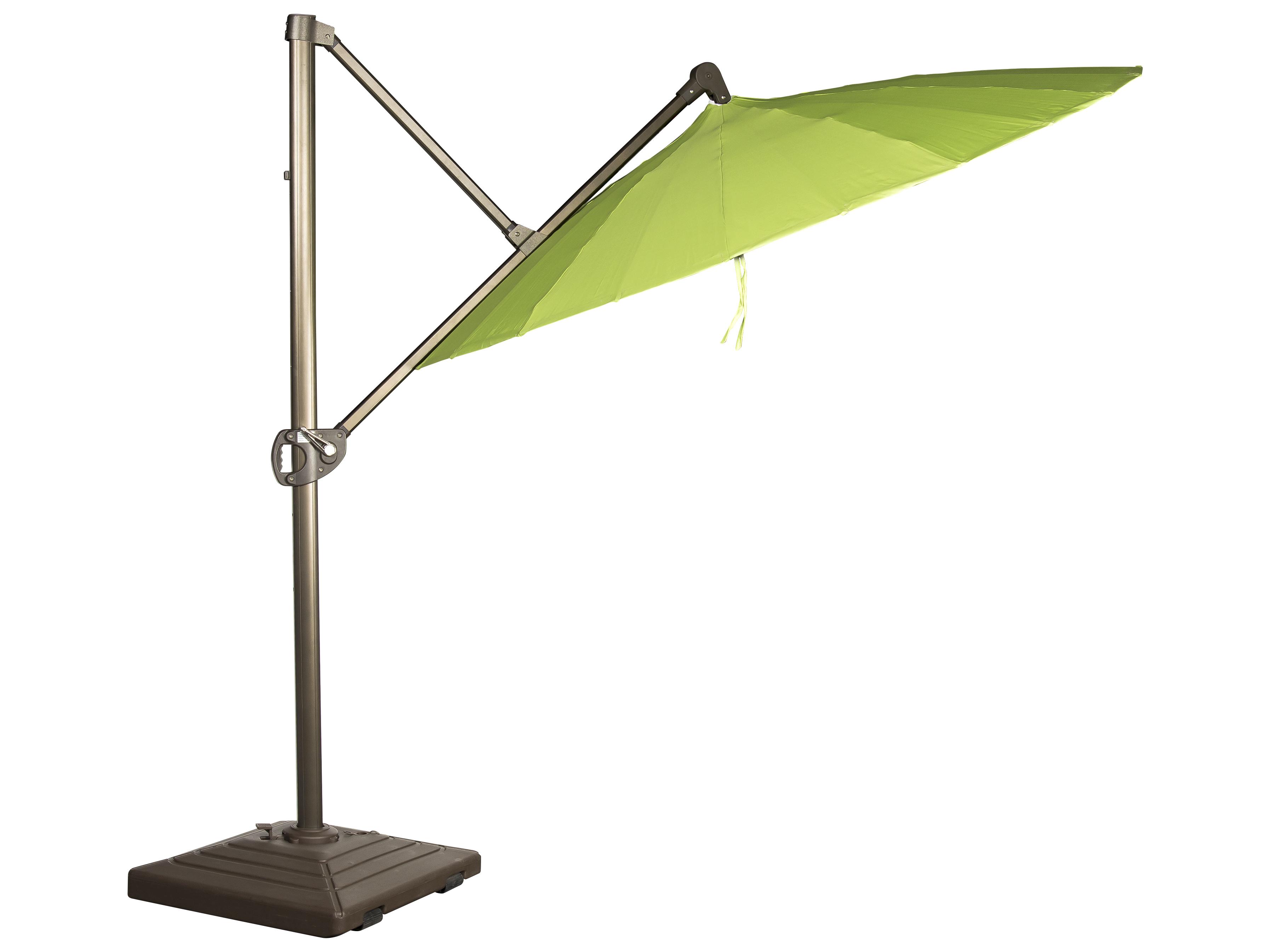 Mallin Cantilever Aluminum 10 Foot Square 22 Foot Tile Base Trigger Lift and Ratchet Outdoor Patio Umbrella