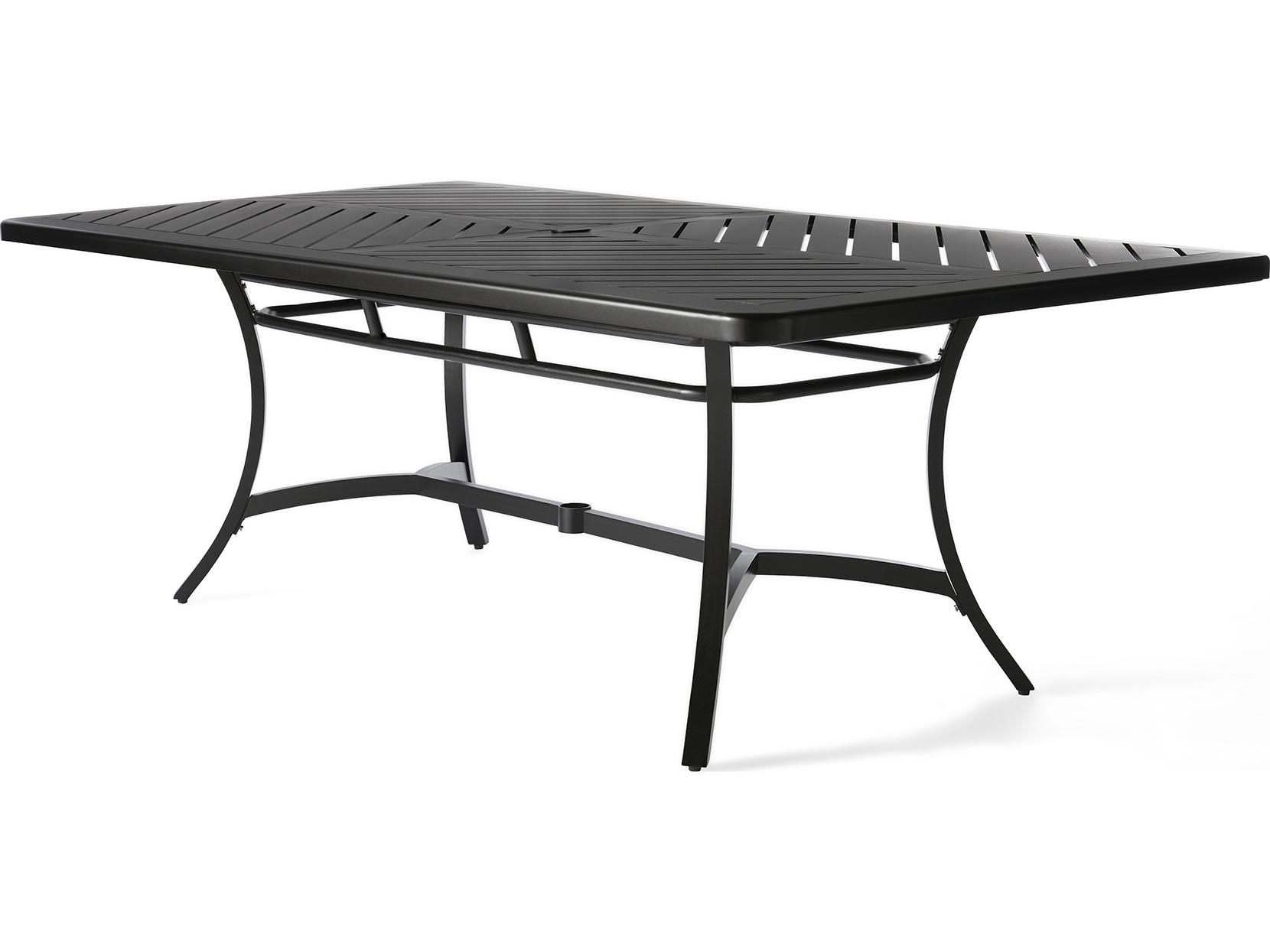 Mallin Fulton Rectangular Outdoor Dining Table with Umbrella Hole