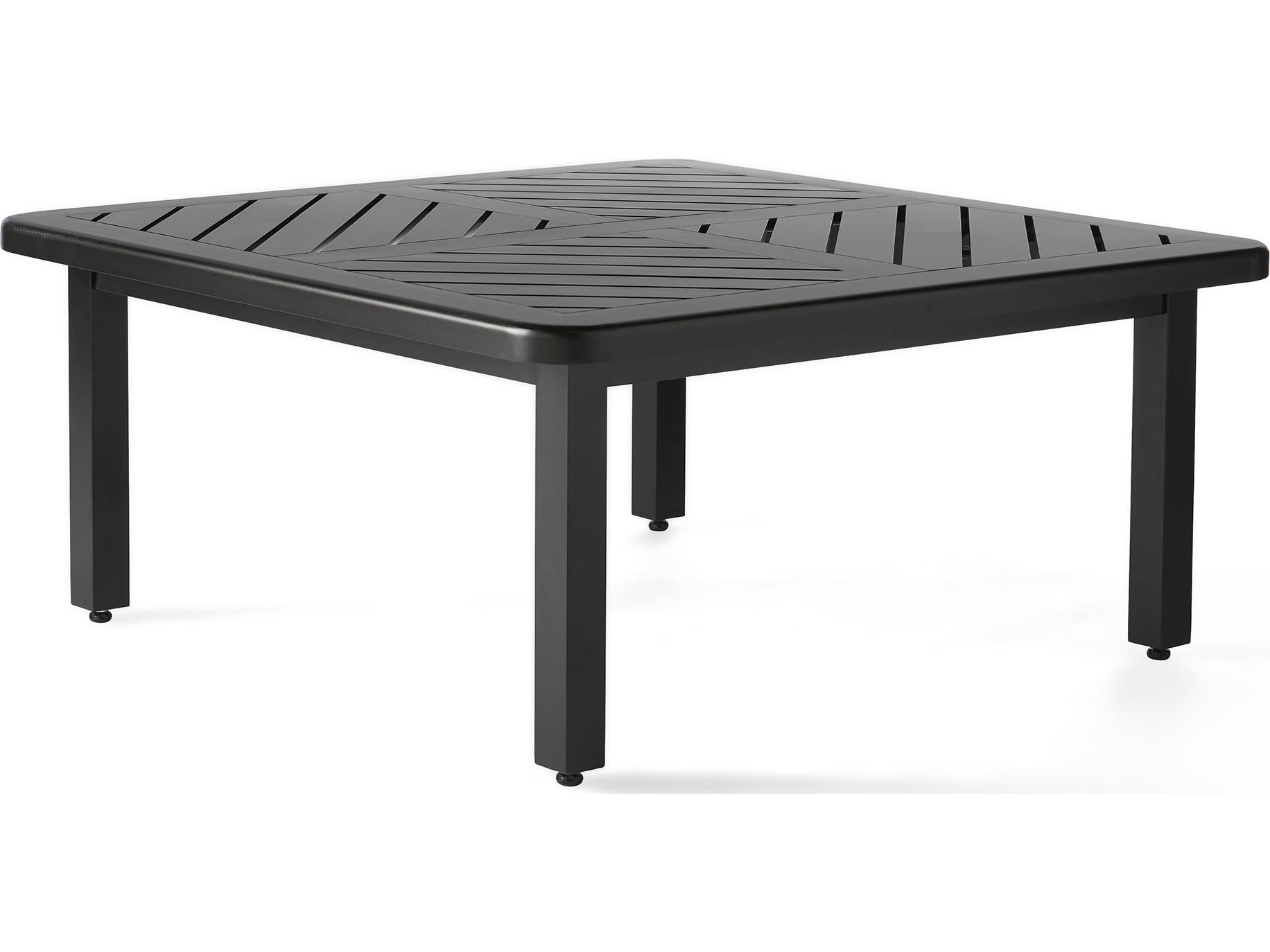 Mallin Trinidad Aluminum Square F-Slatted Top Outdoor Coffee Table