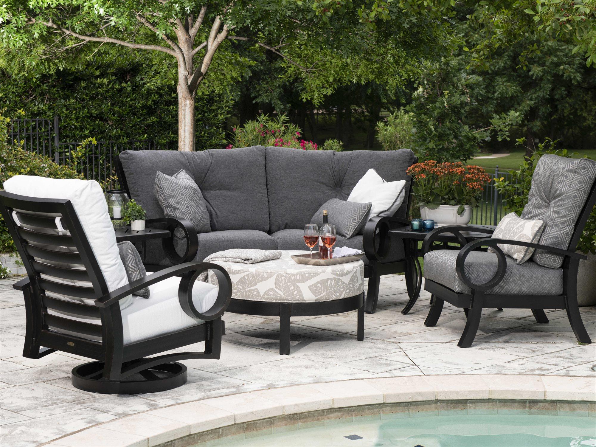 Mallin Eclipse Cast Aluminum Cushion Outdoor Patio Lounge Set