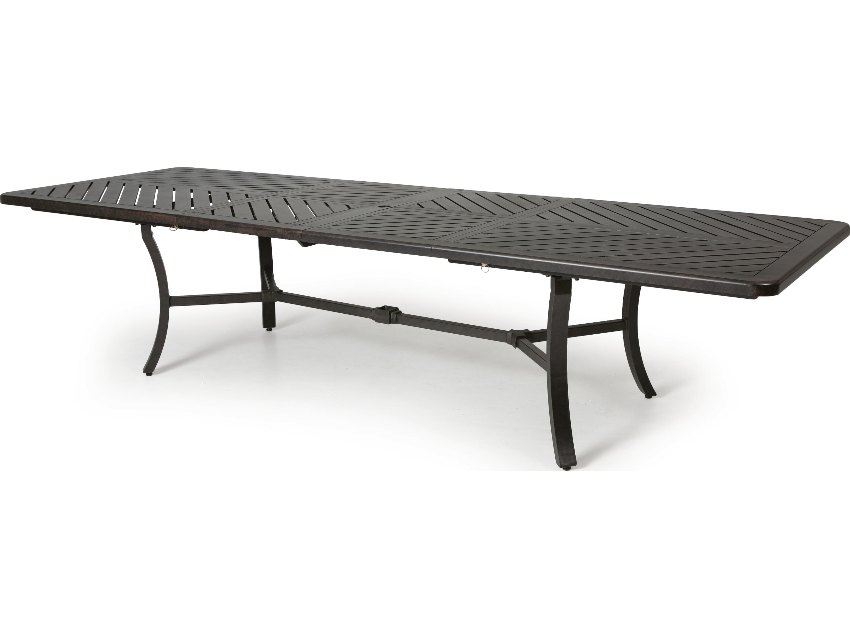 Mallin Fulton Rectangular Extendable Patio Dining Table with Umbrella Table