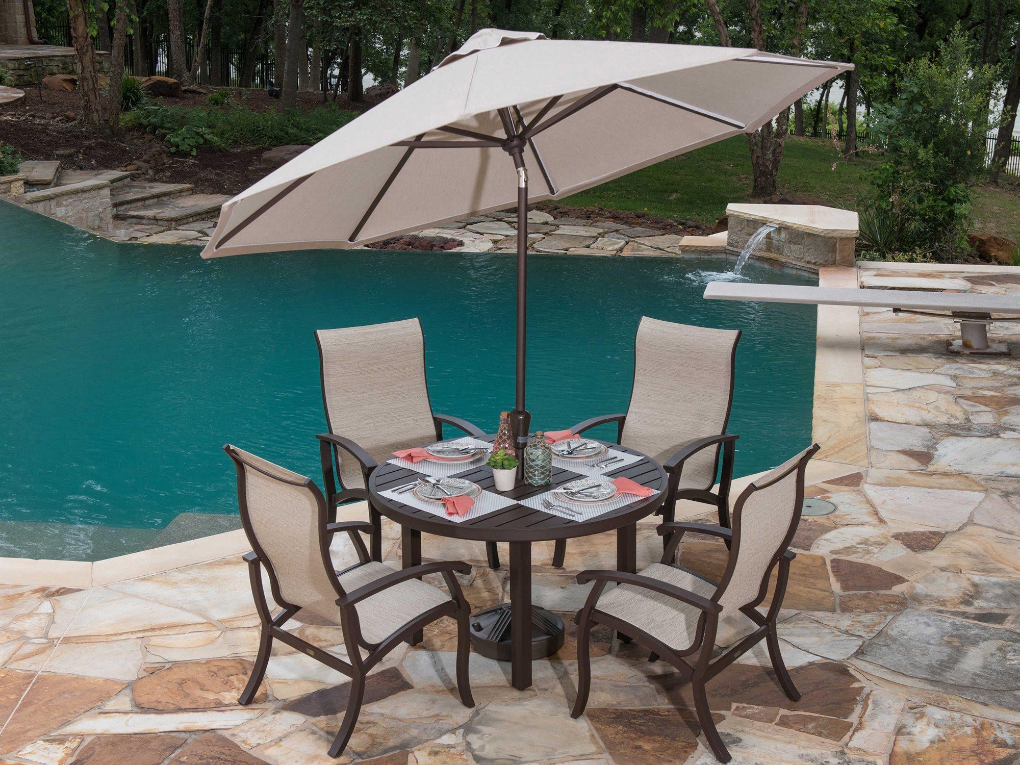 Mallin Georgetown Sling Aluminum Patio Dining Set